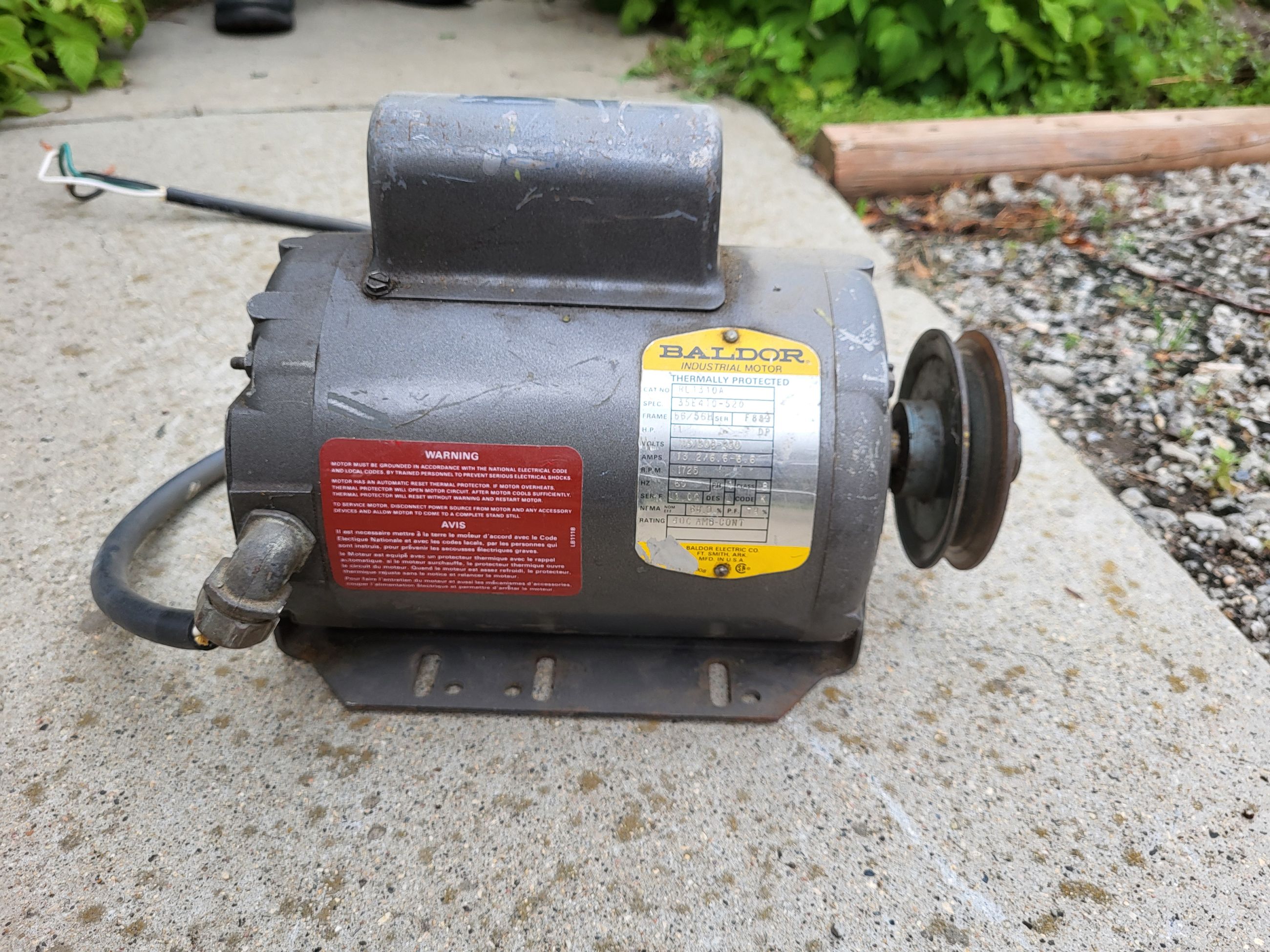 Photo of 1 HP Baldor Industrial Electric Motor