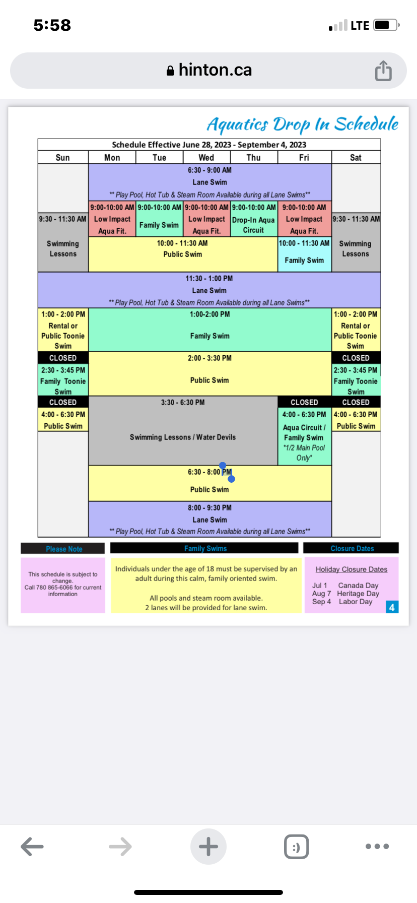 schedule