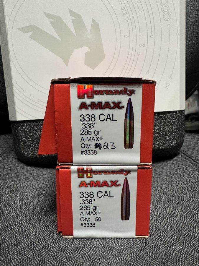 Photo of 338 Cal 285gr Hornady Amax & ELDM