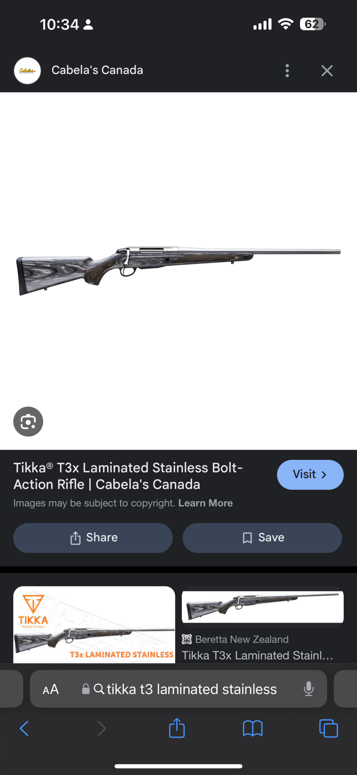 Photo of 30-06 tikka t3 with stainless steel barrel n laminated greywood stock 