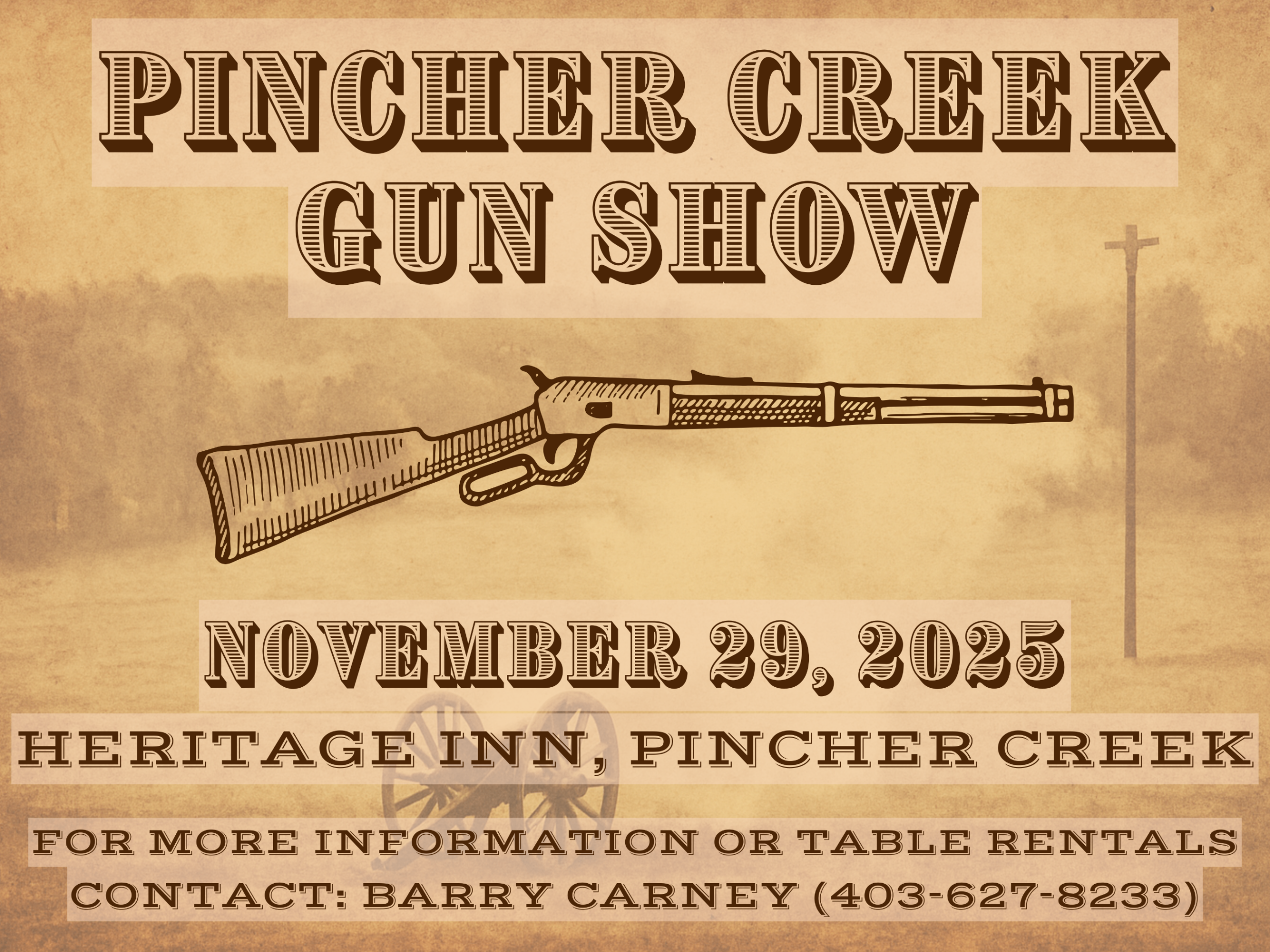 Pincher Creek Gun Show - 1 - 1757706108187_Black and Yellow Vinatge Shooting Club Logo