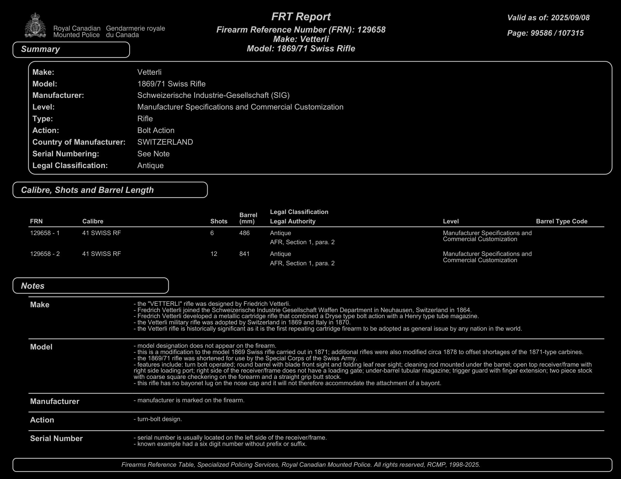 Photo of Firearm Reference Table Reports - Antiques, or any other class