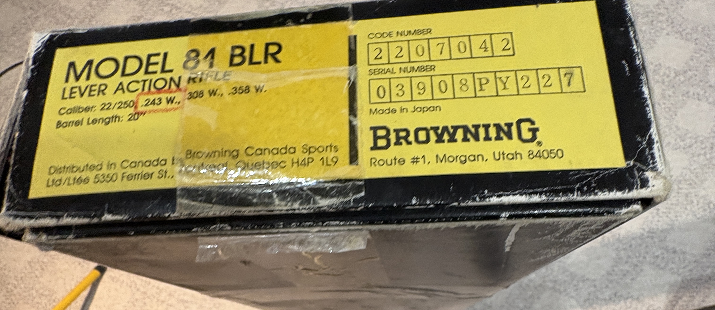 Photo of Browning Model 81 BLR original box