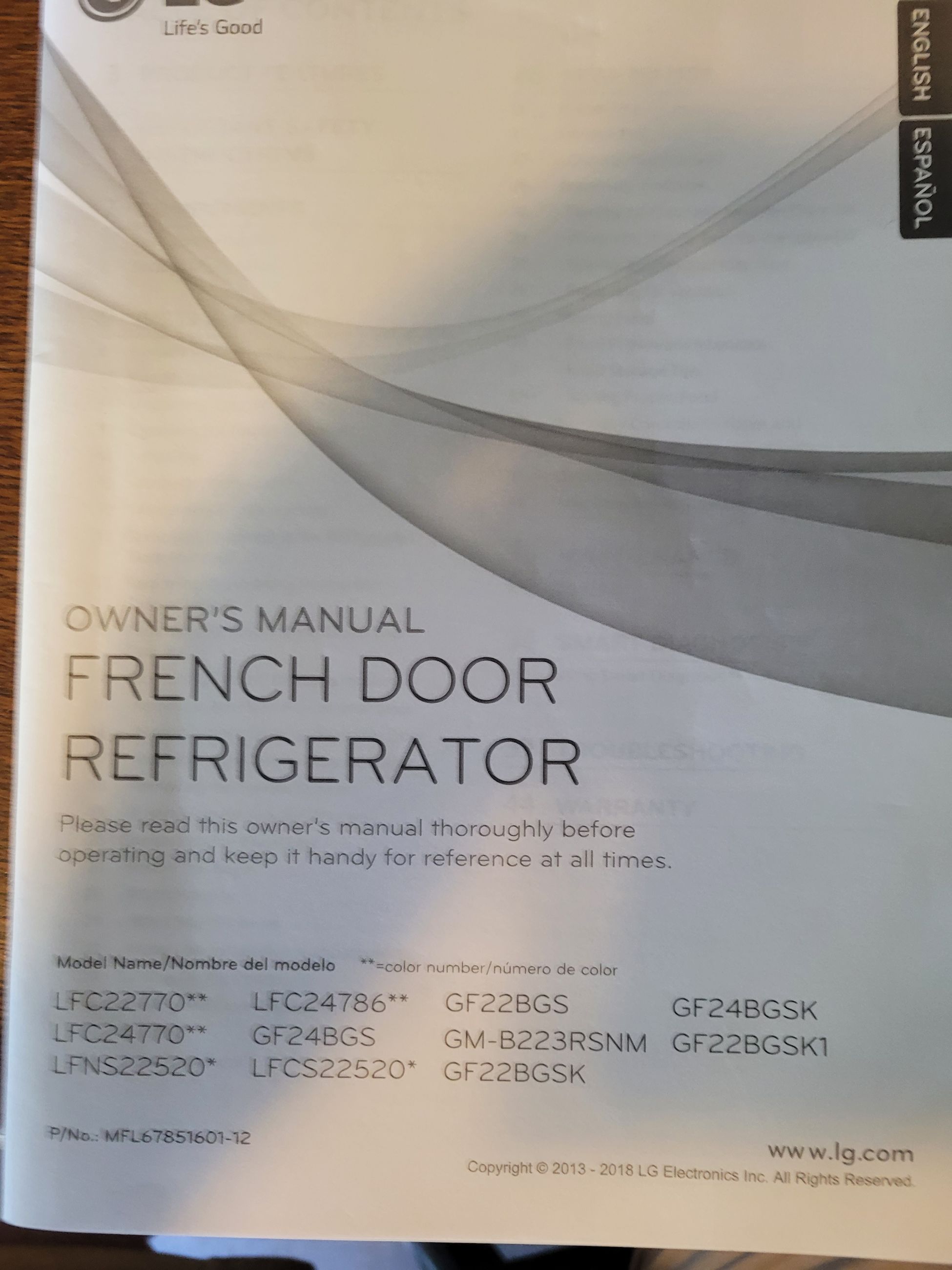 Photo of LG Fridge 5 years old