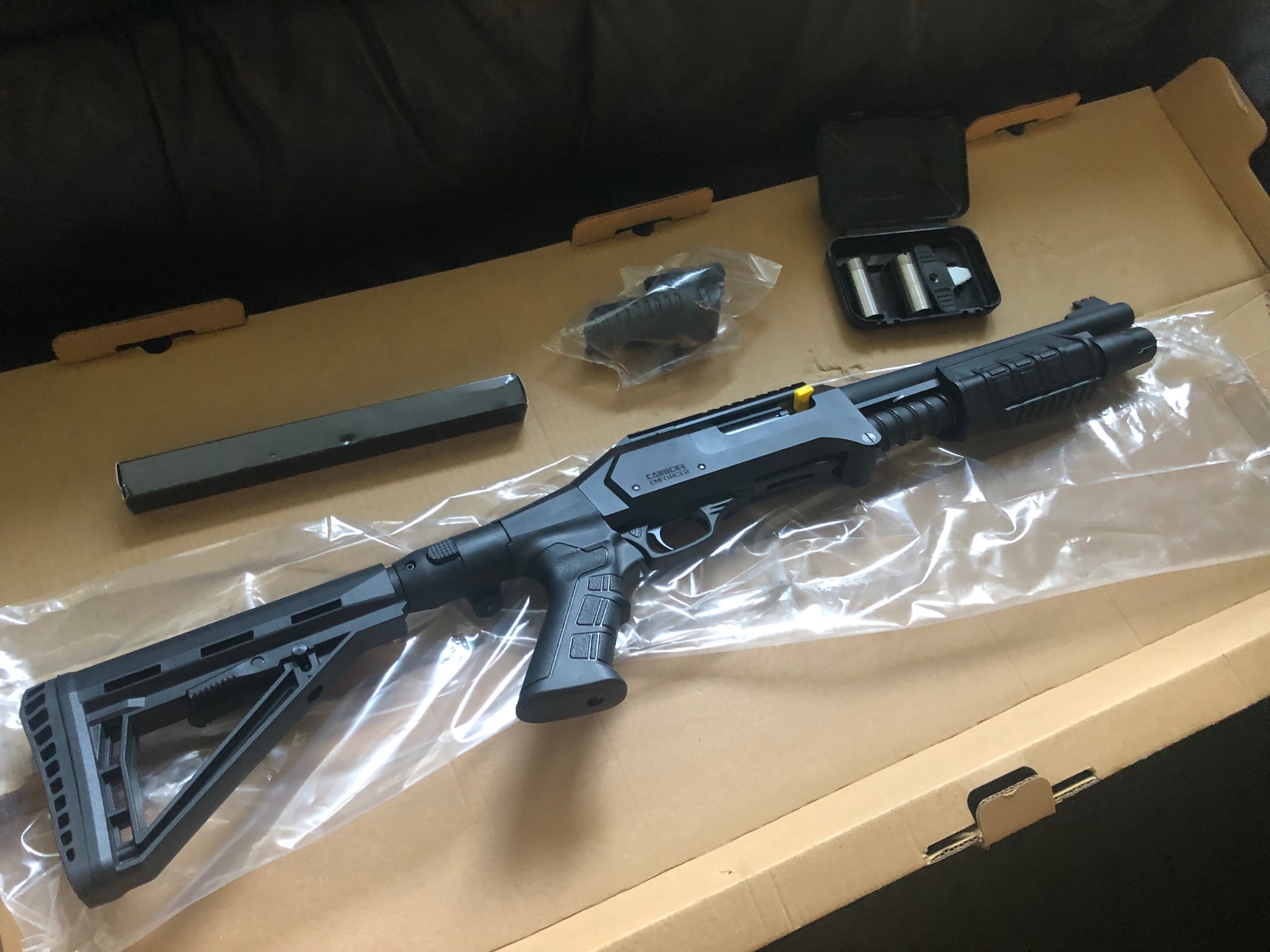 Photo of NEW! Tri-Folding Canuck Enforcer 2 Pump-Action 12 Gauge 3” Shotgun, 12" Barrel, 3+1, (Tri-Fold see pic)