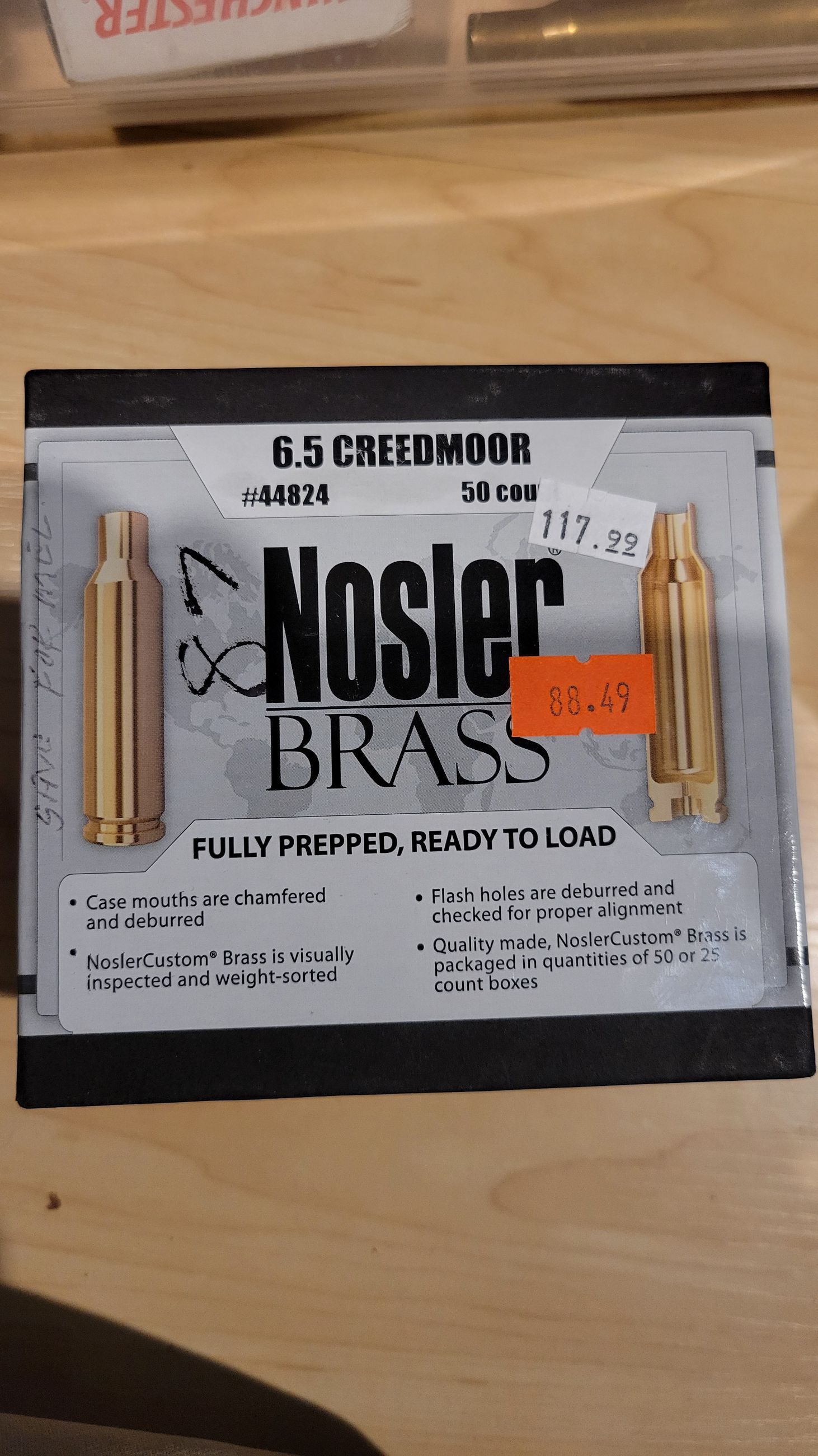 Photo of New Nosler 6.5 creedmoor brass (50ct.)  ( mellonRSCA.)