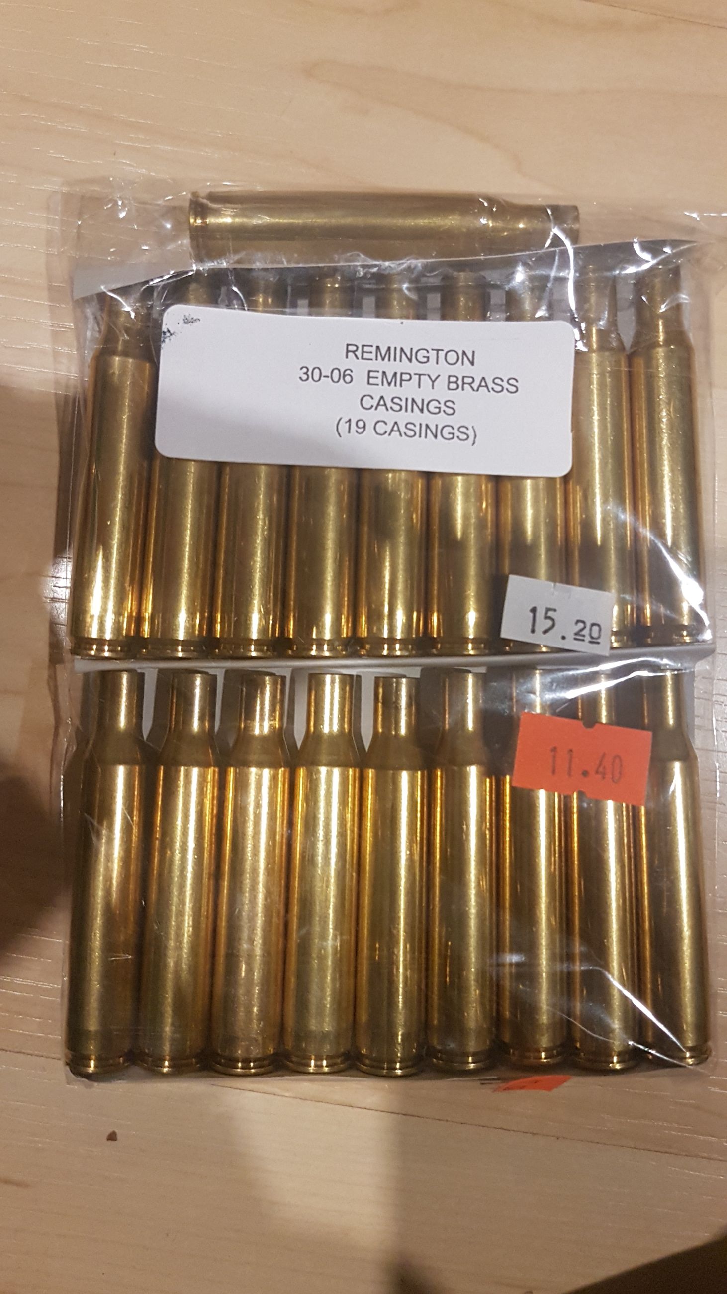 Photo of 1pkg (19ct.) Remington shot-once 30-06 empty brass casings ( mellonRSCA)