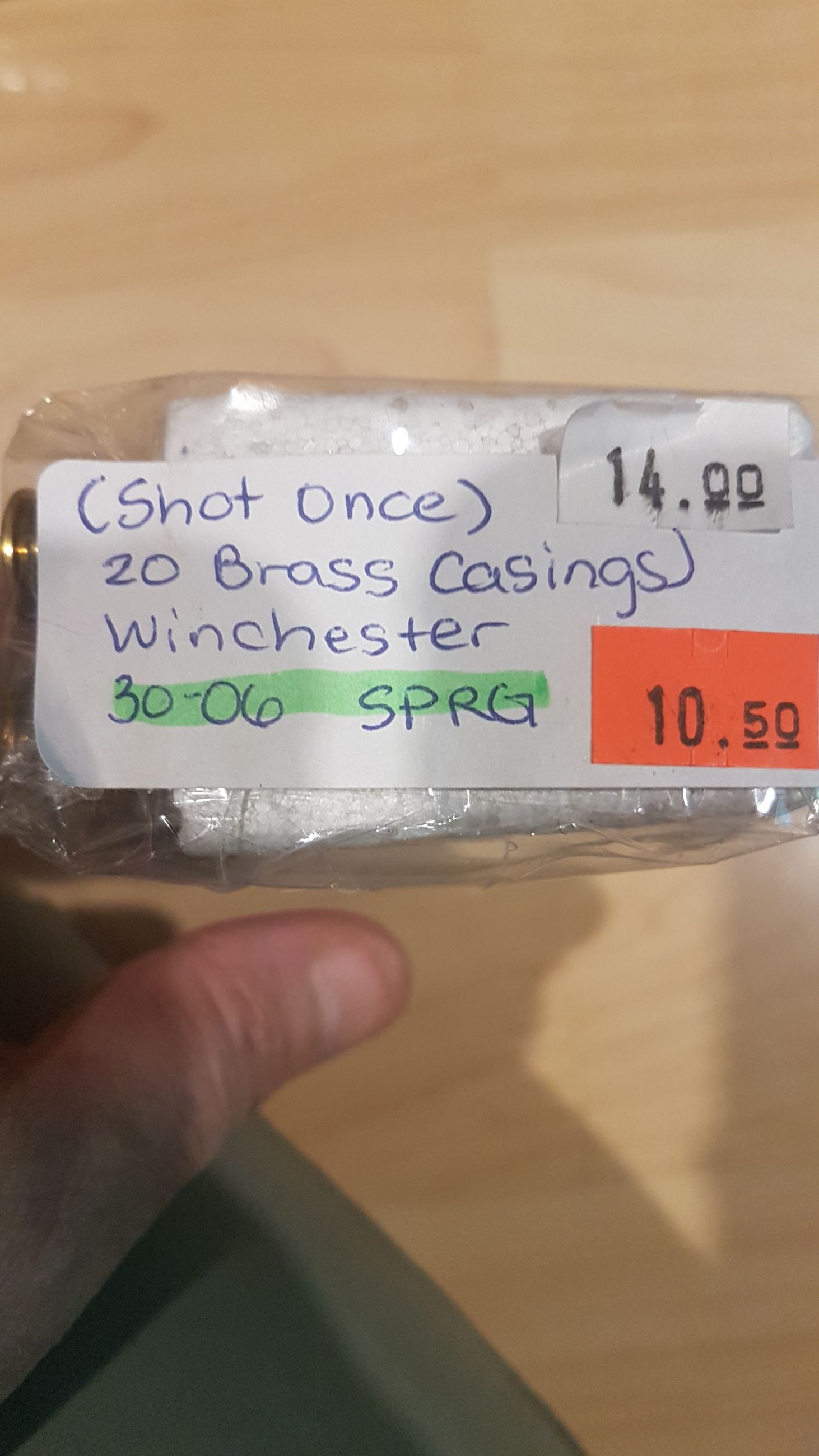 Photo of 1 pkg. (20ct.) Winchester shot-once 30-06 SPRG empty brass casings ( mellonRSCA)
