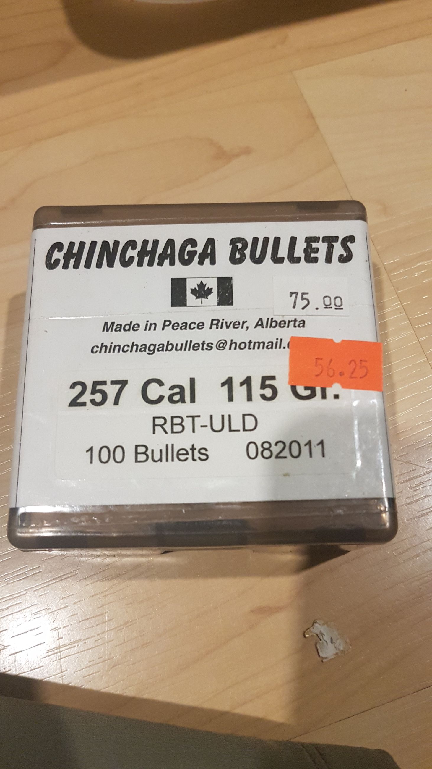 Photo of 1 box (100ct.) Chinchaga Bullets .257 Cal 115gr. ( mellonRSCA)