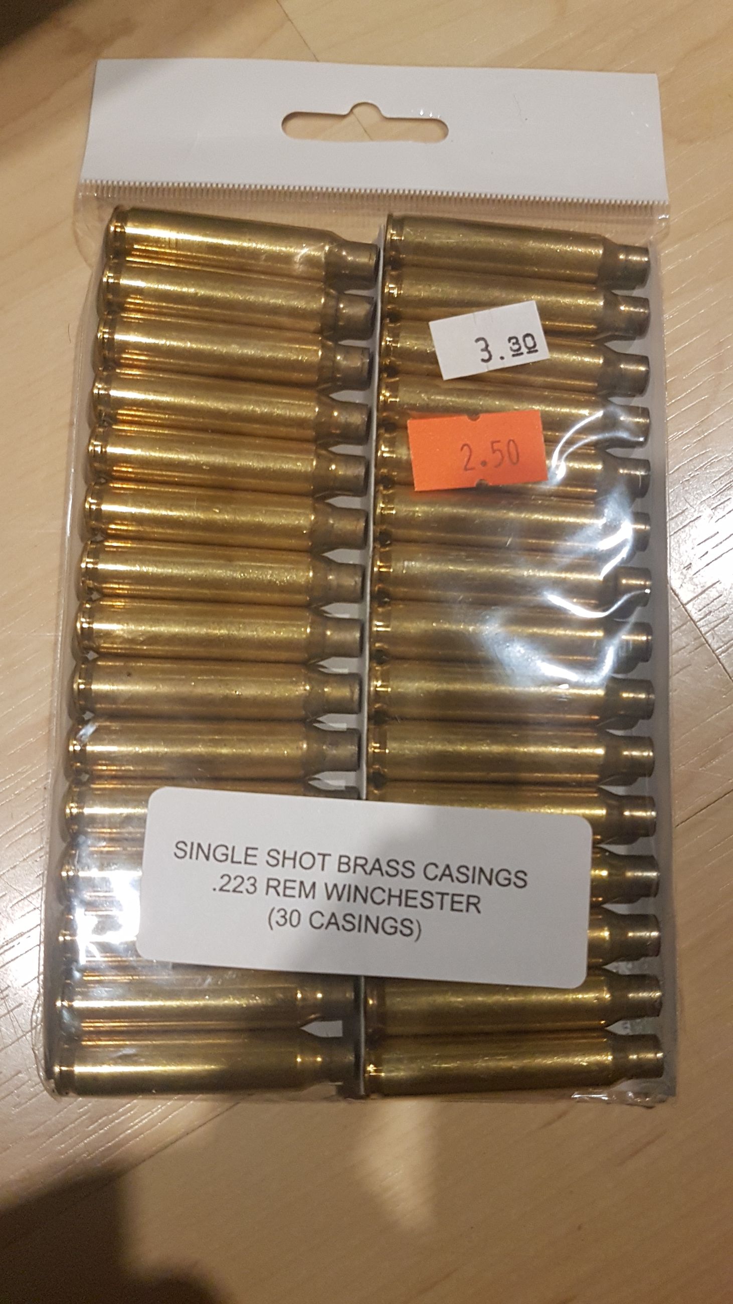 Photo of 1pkg. (30ct.) Winchester. 223 rem shot-once empty brass casings ( mellonRSCA)
