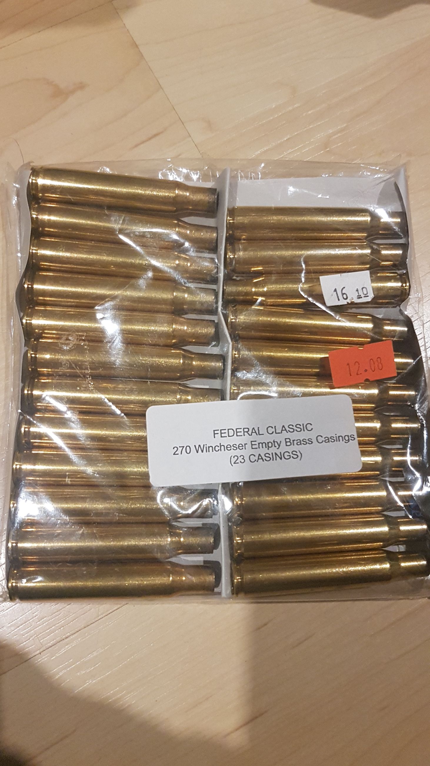 Photo of 1 pkg. (23ct.) FEDERAL classic. 270 Win shot-once empty brass casings  ( mellonRSCA)