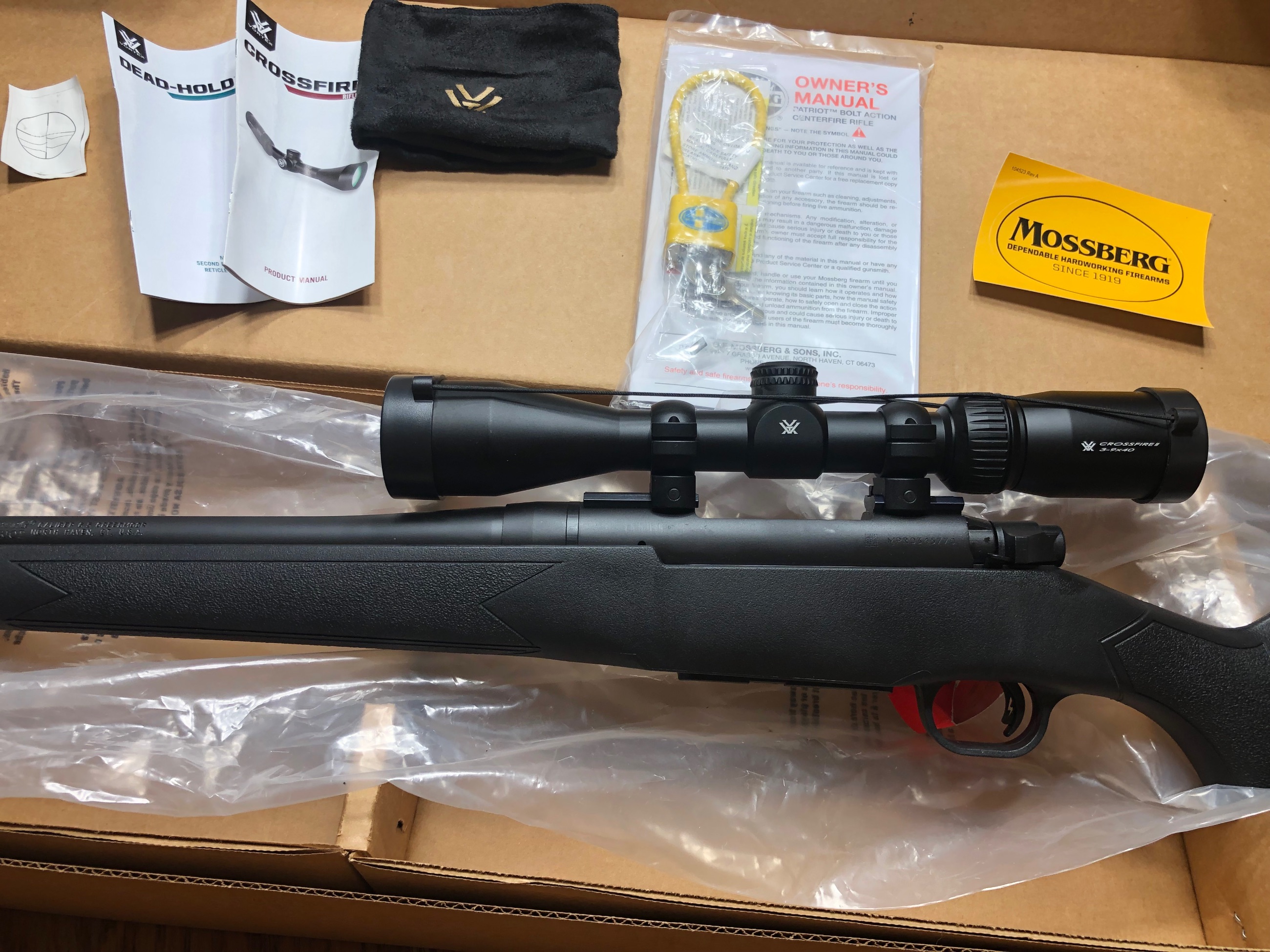 Photo of *SOLD*Brand New! Mossberg Patriot 6.5 Creedmoor Rifle Combo, Vortex Crossfire II 3-9x40mm Scope