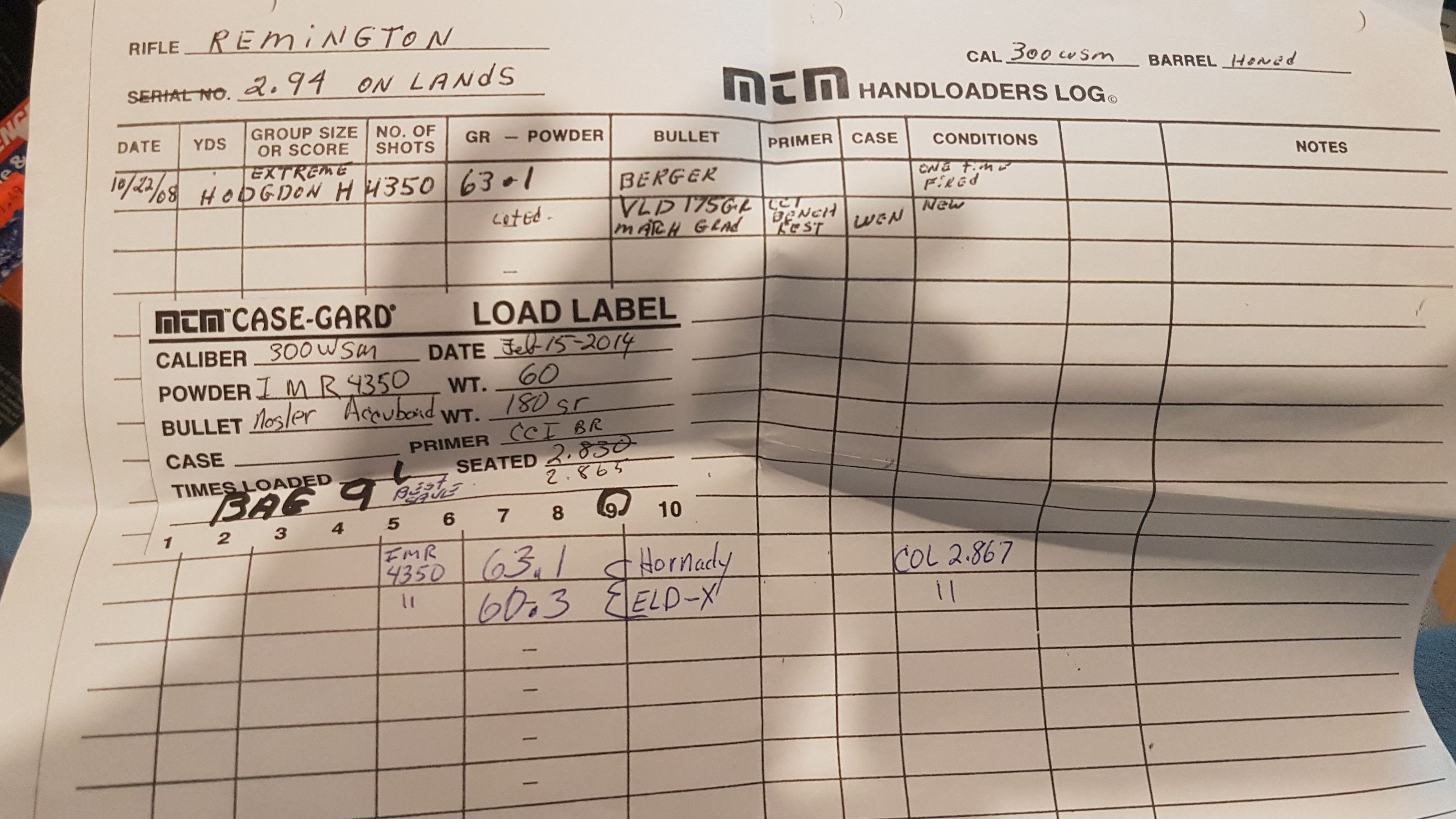 Photo of Blue MTM case-gard H-50Case with (qty:19) Winchester 300 WSM Reloaded cartridges and (qty:18) shot once brass cartridges ( mellonRSCA)