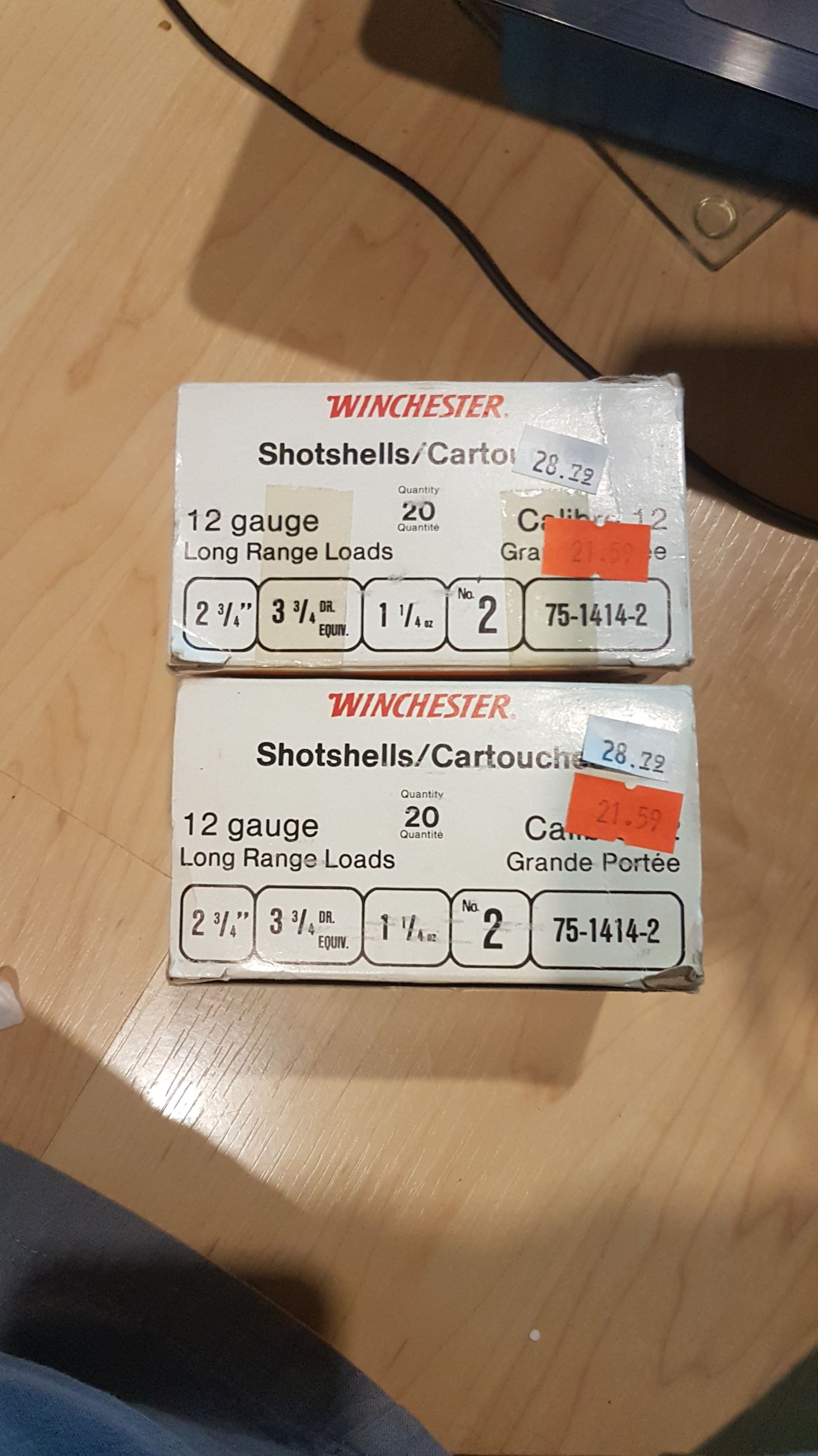 Photo of 1 box (20ct.) Winchester Long Range shotgun shells 12 ga. 2-3/4" 3-3/4"dr.equiv. 1-1/4oz No.2 (mellonRSCA)