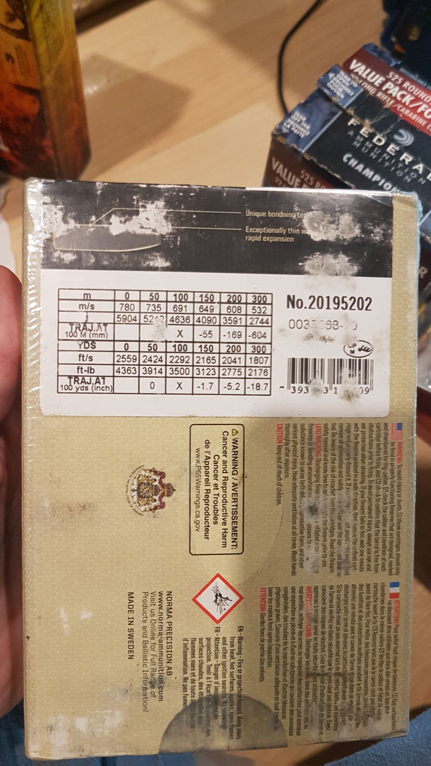 Photo of 1 box (20ct.) Norma large game 375 H&H mag 19.4g /300gr. ( mellonRSCA)