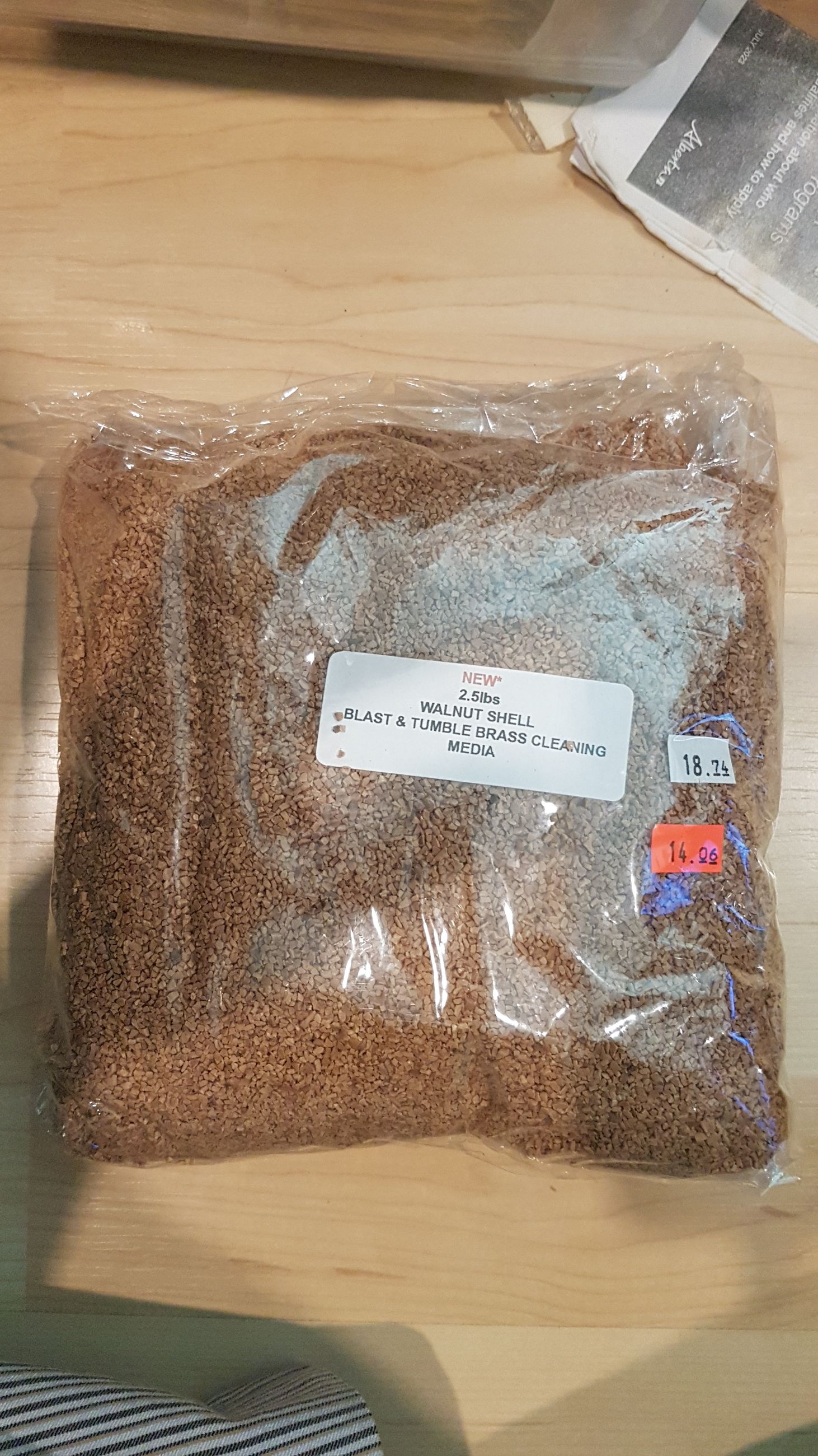 Photo of 2.5lbs Walnut shell blast & tumble brass cleaning material  for reloading ammunition 