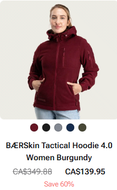 Photo of Women's Burgundy Baerskin Hoodie