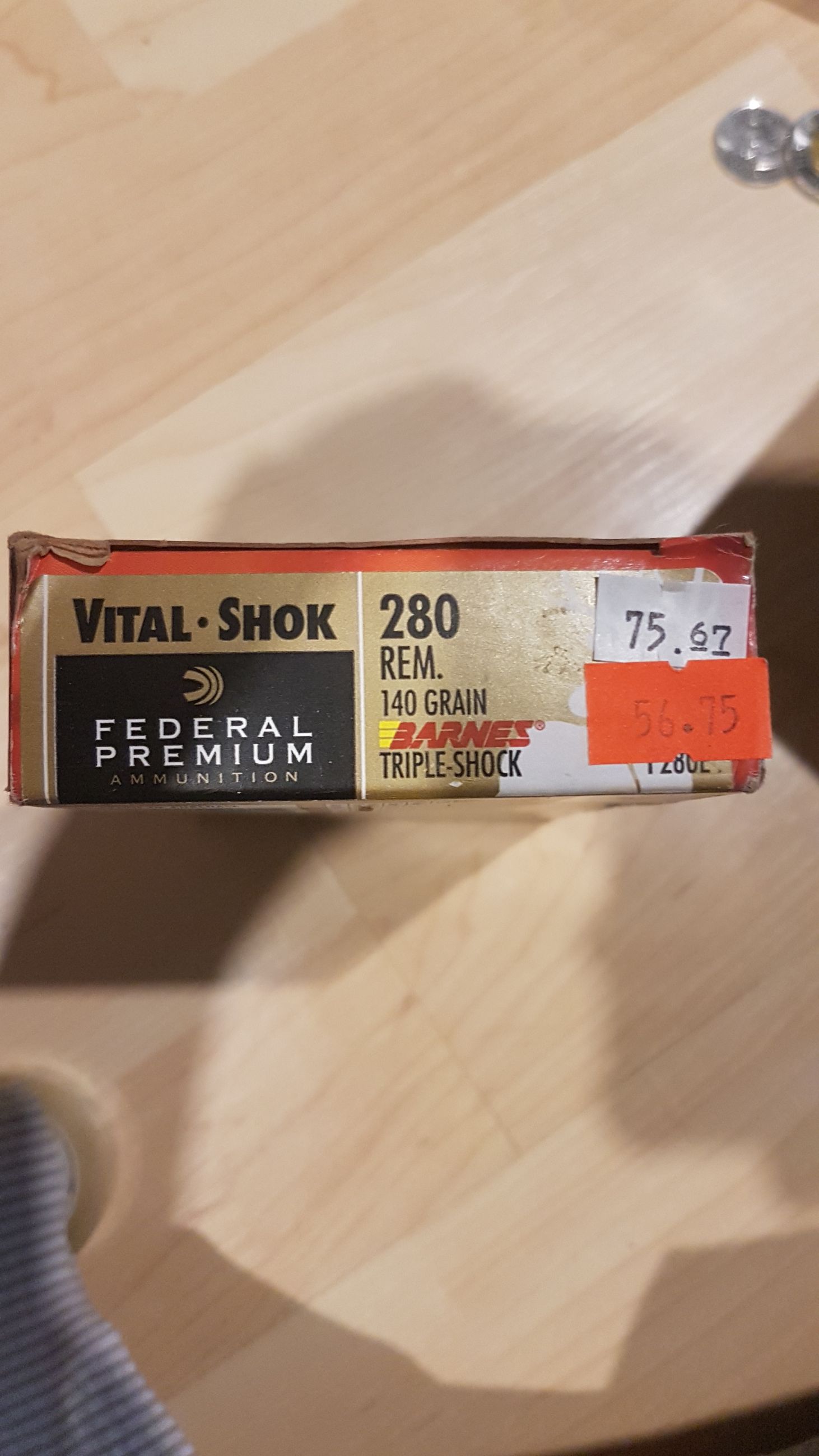 Photo of 1 box (20ct.) FEDERAL PREMIUM Vital shok  280 Rem. 140gr Barnes Triple-shock  ( mellonRSCA)