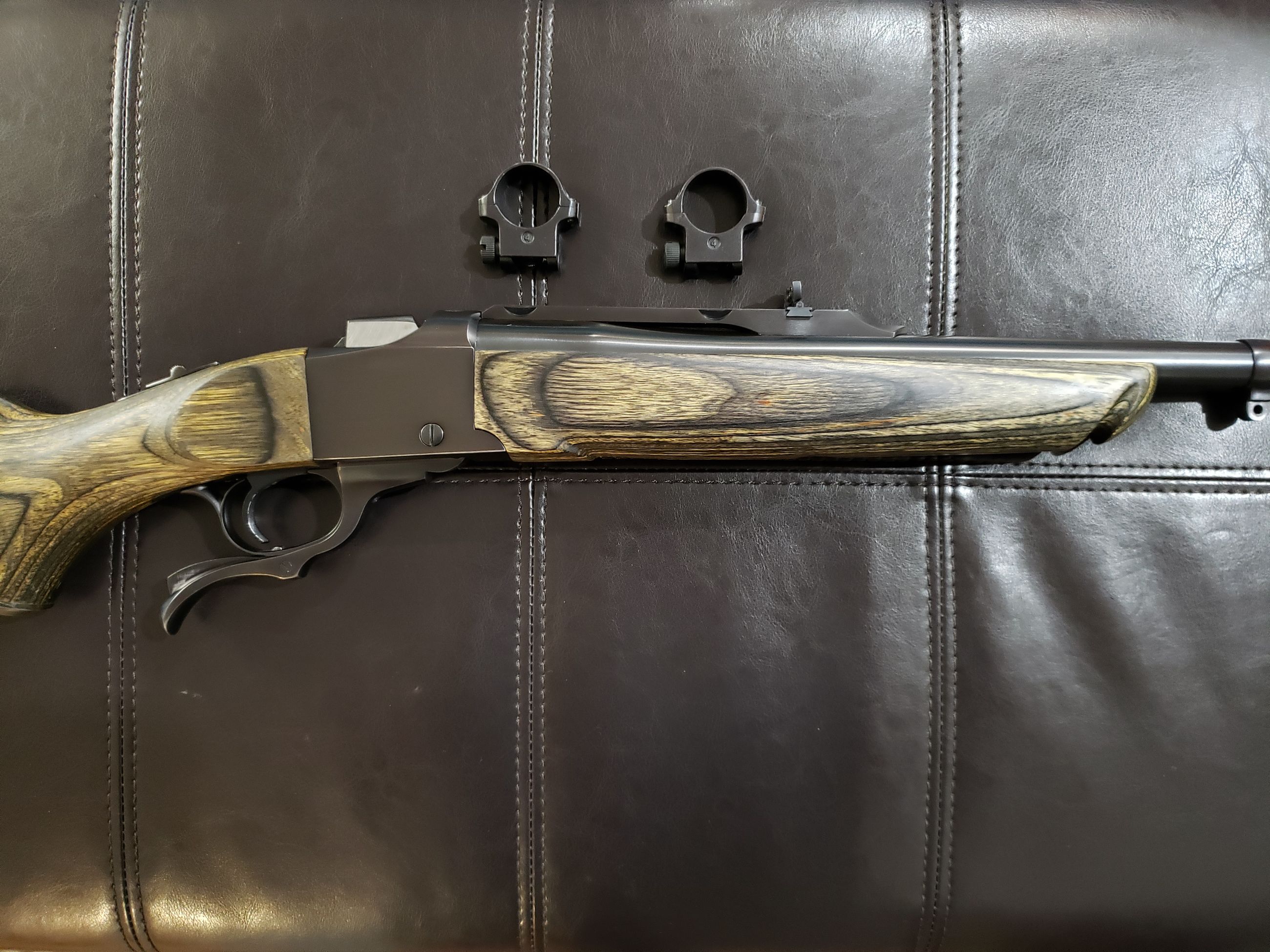 Photo of Ruger #1 (No. 1) .300 Win. Mag. Single-Shot Falling Block Rifle (Laminate/Blued) w/ Rings