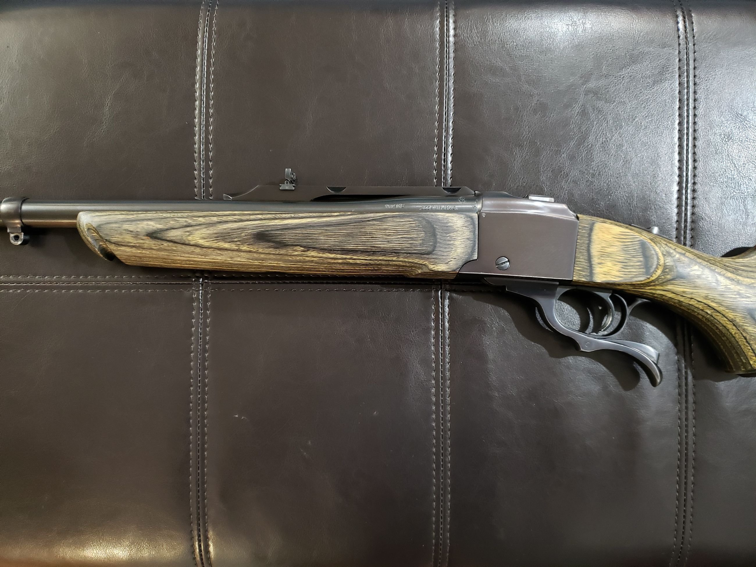 Photo of Ruger #1 (No. 1) .300 Win. Mag. Single-Shot Falling Block Rifle (Laminate/Blued) w/ Rings