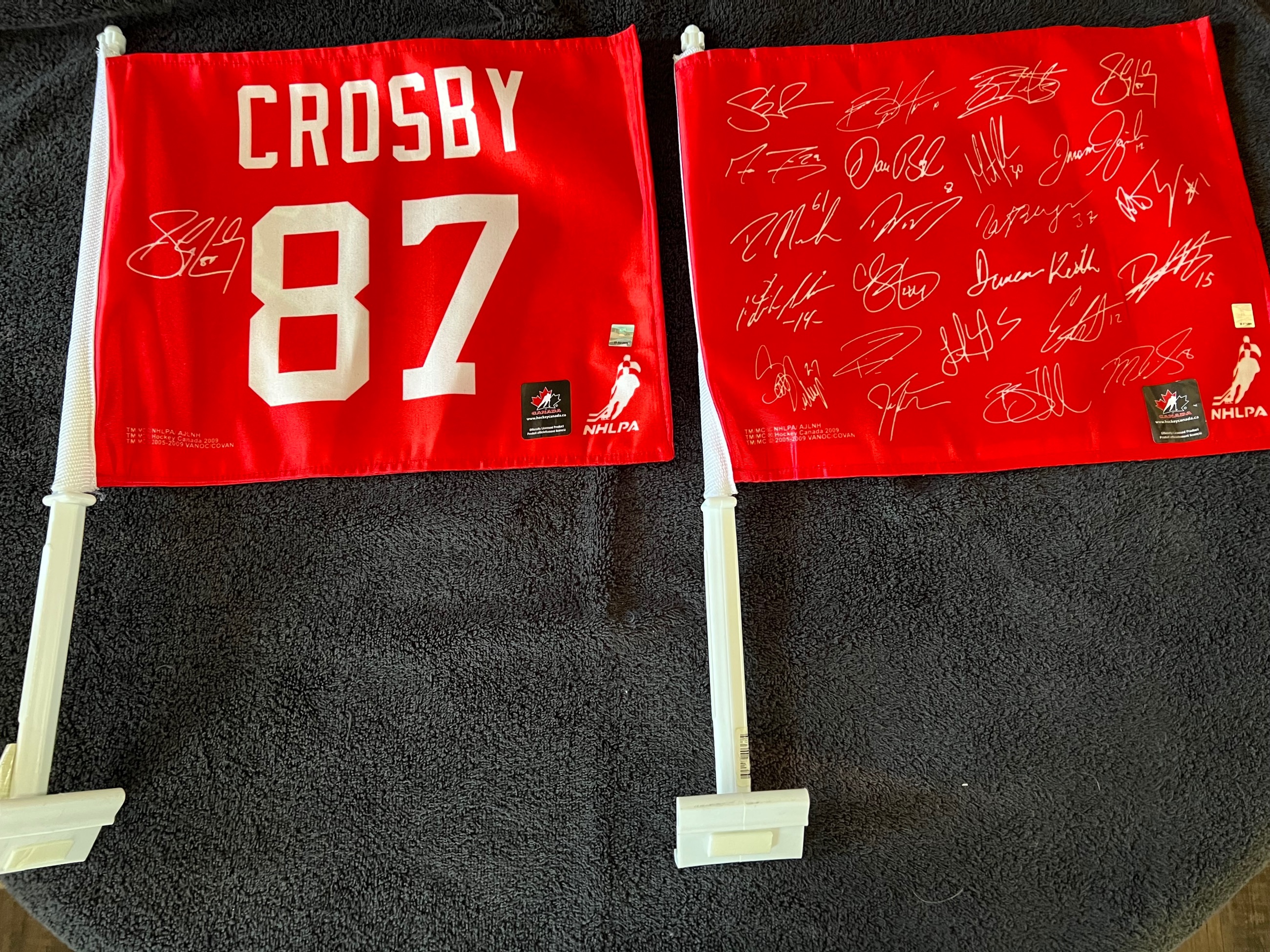 Photo of 2010 Vancouver Hockey Olympics Memorabilia, Flags, Pins, Cow Bell, Coins