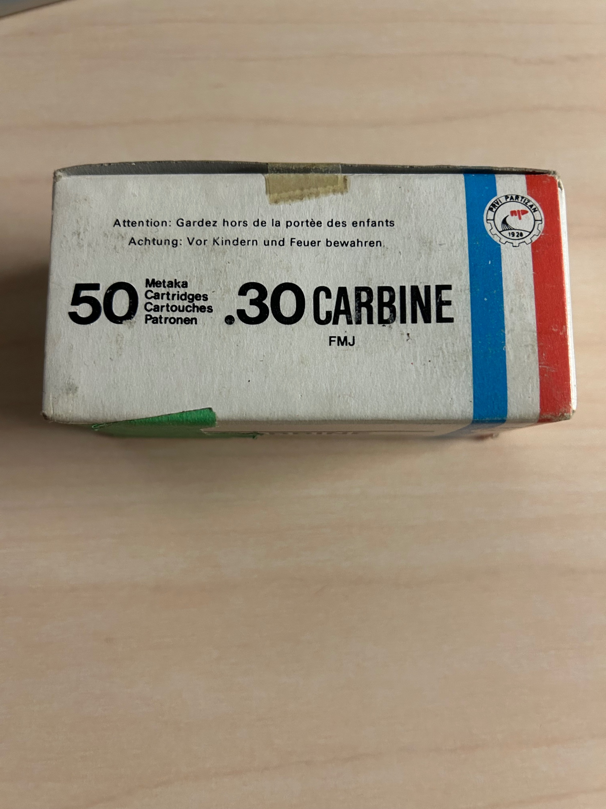 Photo of .30 Carbine 50 rd box