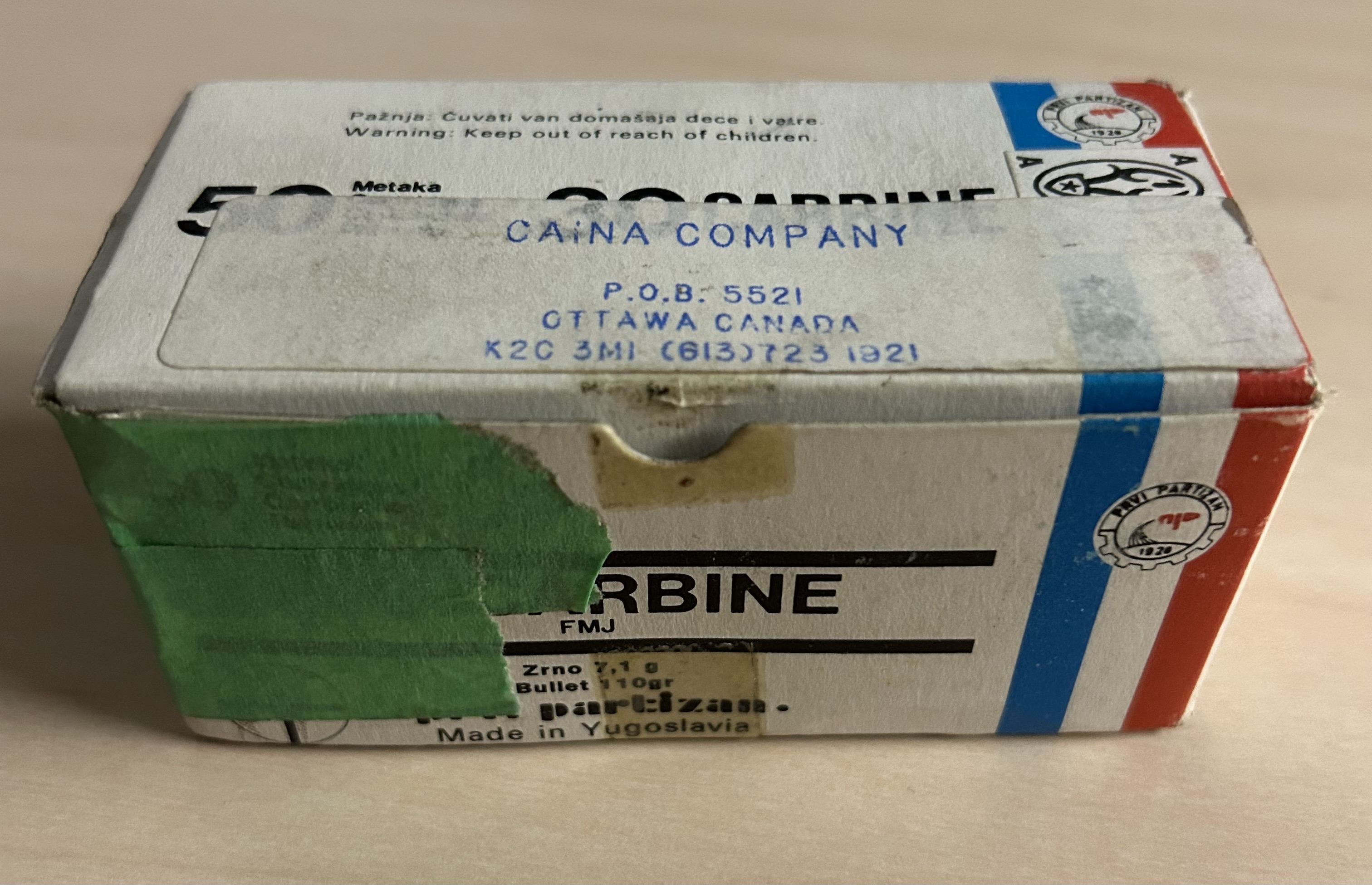 Photo of .30 Carbine 50 rd box