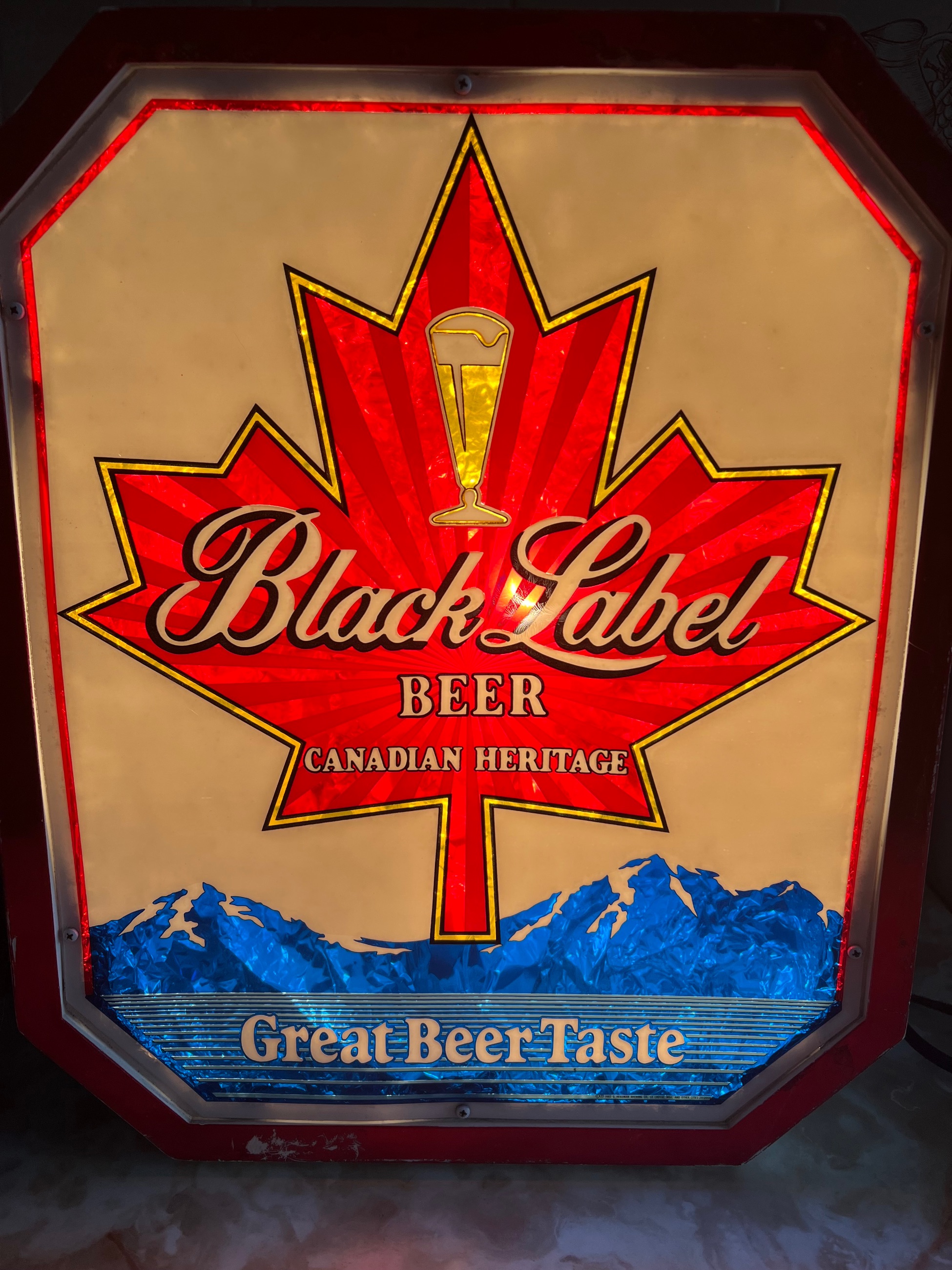 Photo of Black Label Beer Display, Canadian Heritage, Lights Up. $125