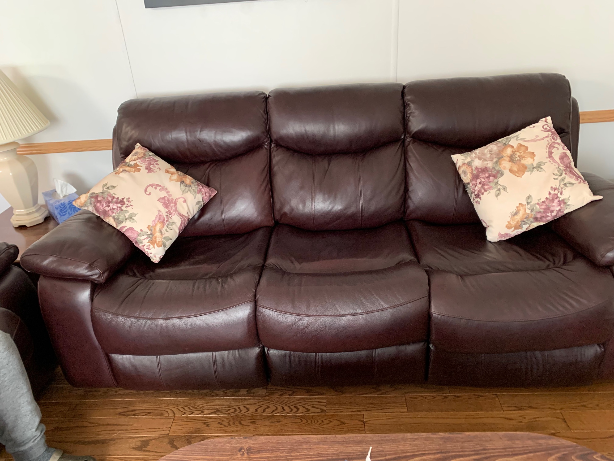Photo of Leather reclining sofa