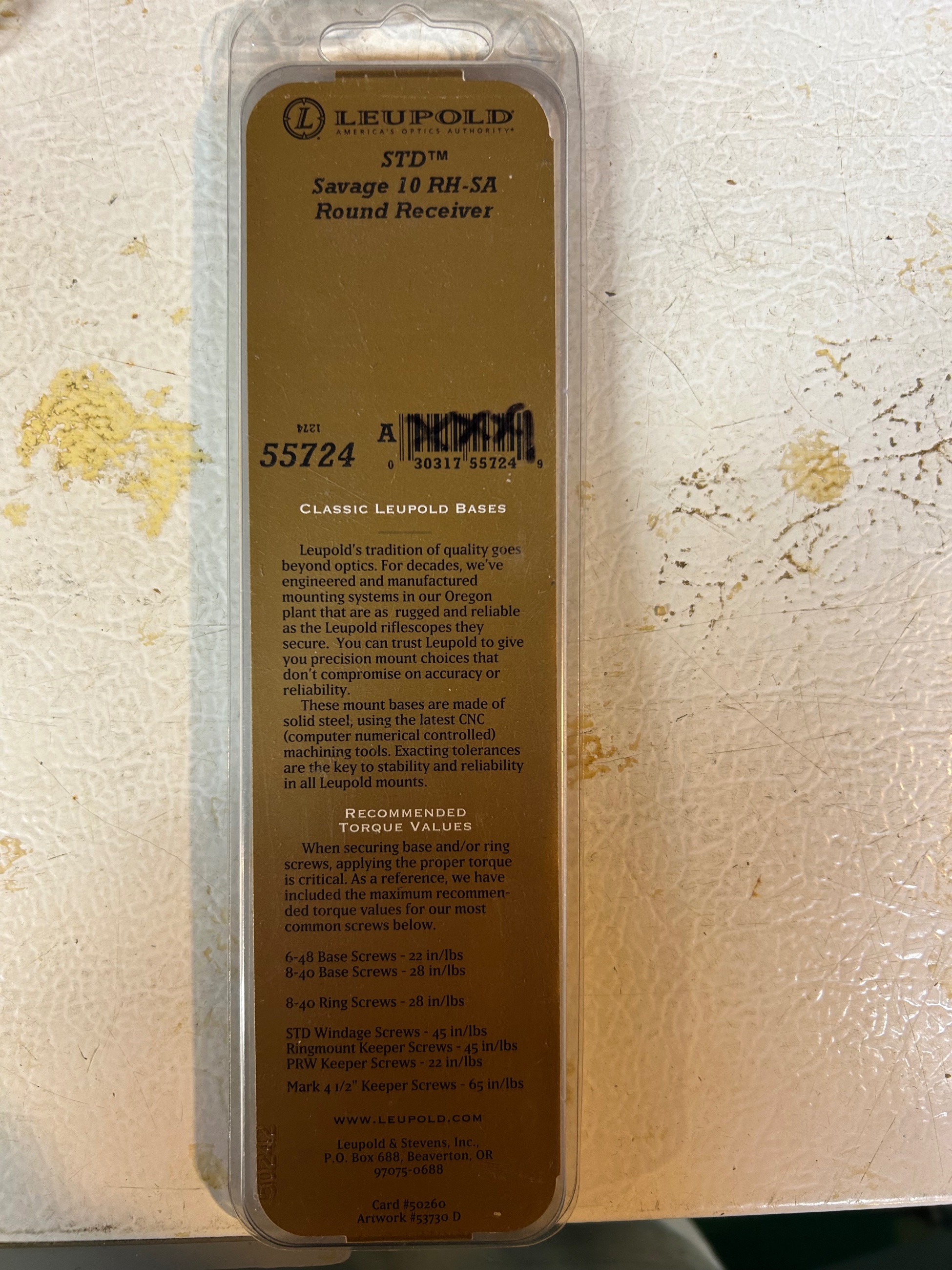 Photo of LEUPOLD Standard One-Piece Short Action Savage 10 Round Receiver Matte Black Base (55724)