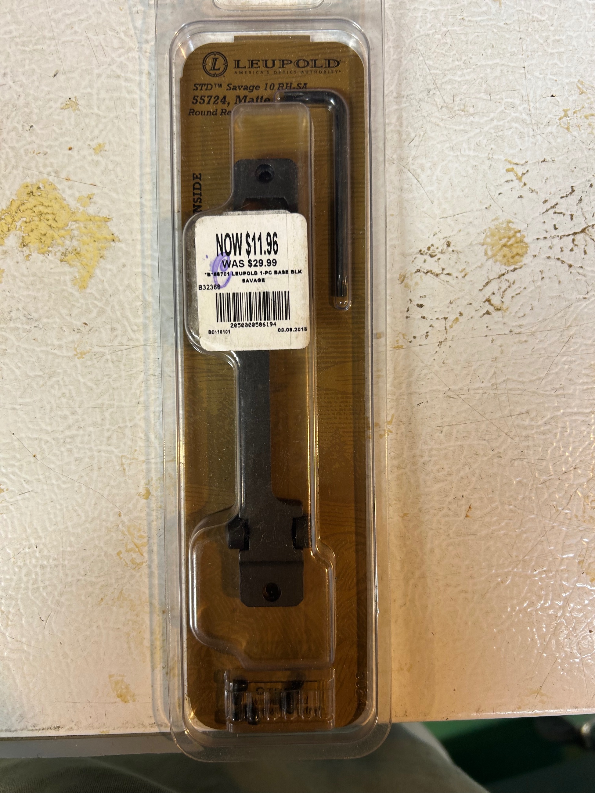 Photo of LEUPOLD Standard One-Piece Short Action Savage 10 Round Receiver Matte Black Base (55724)