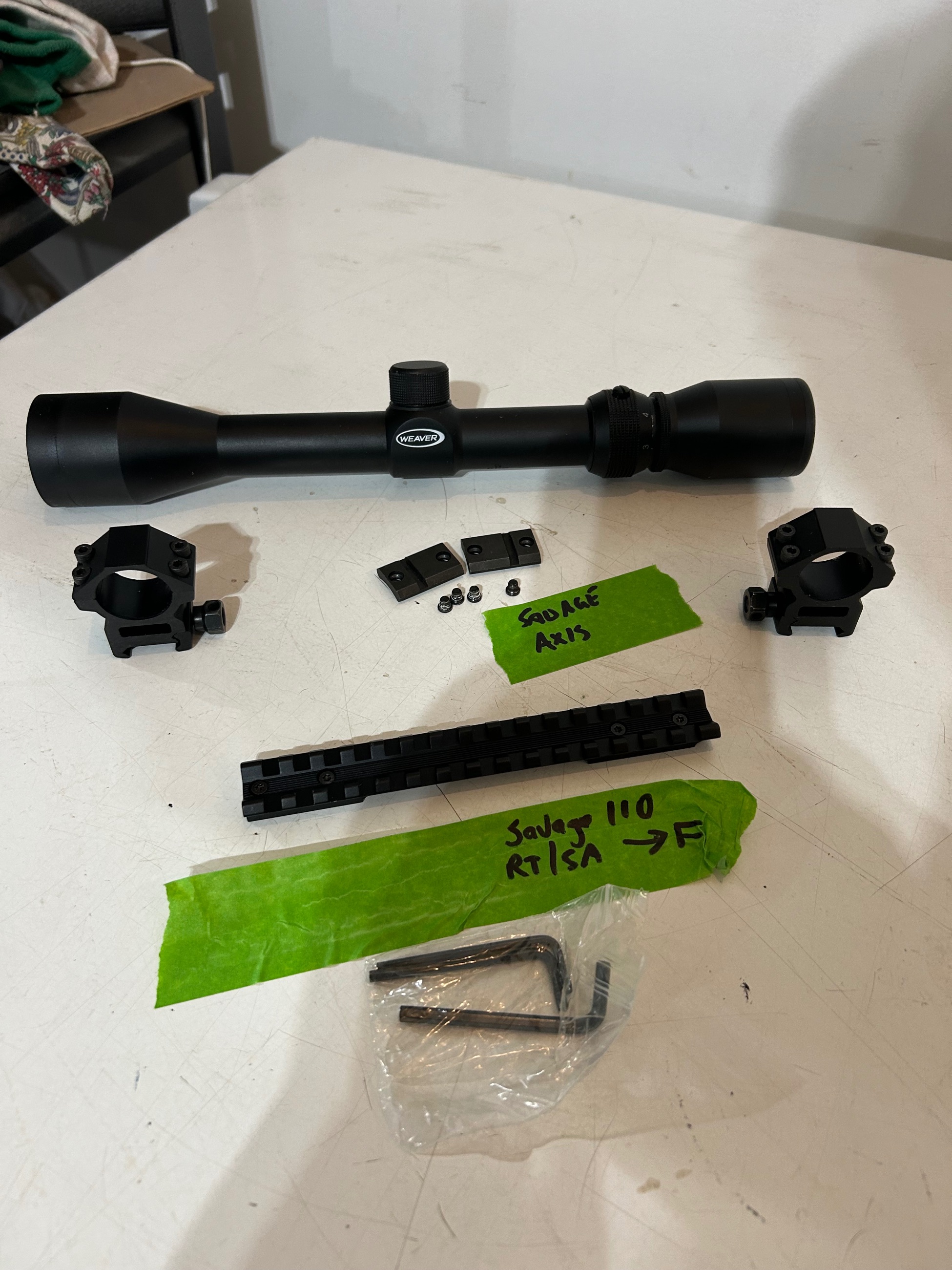 Photo of Two Weaver Scopes bases and rings