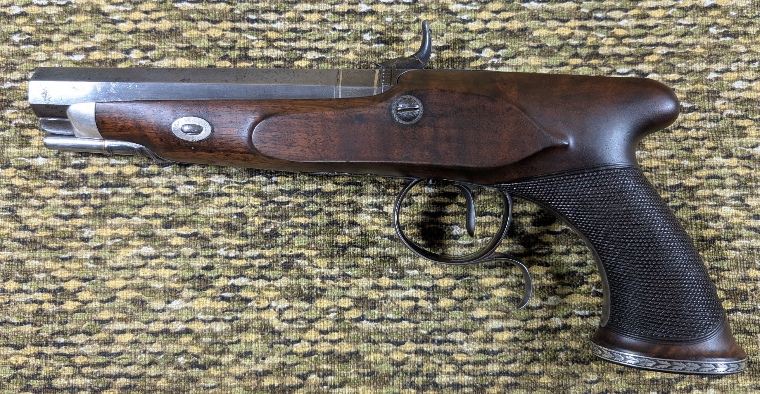 Photo of John Forbes of Liverpool Sawhandle Smoothbore Adjustable Trigger .62 Calibre Percussion Conversion Fine Antique Dueling Pistol