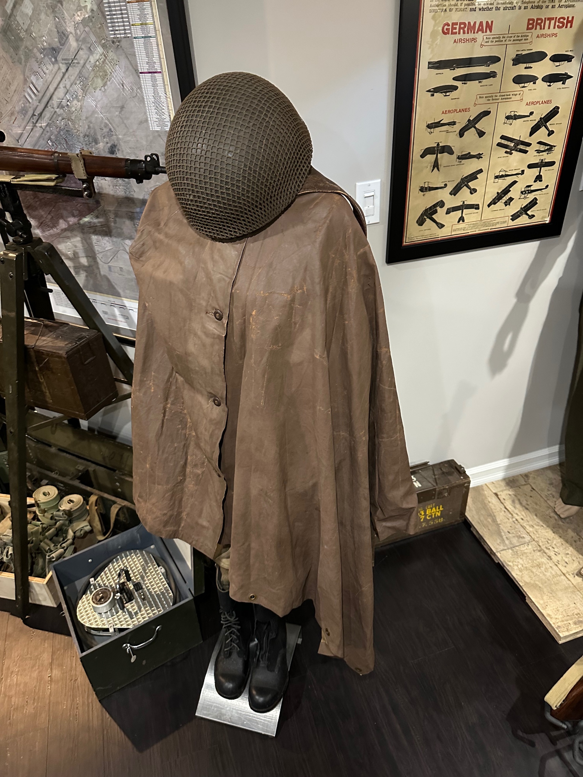 Photo of WW2 Canadian and British dispatch Motorcycle Riders Helmet & Riders boots