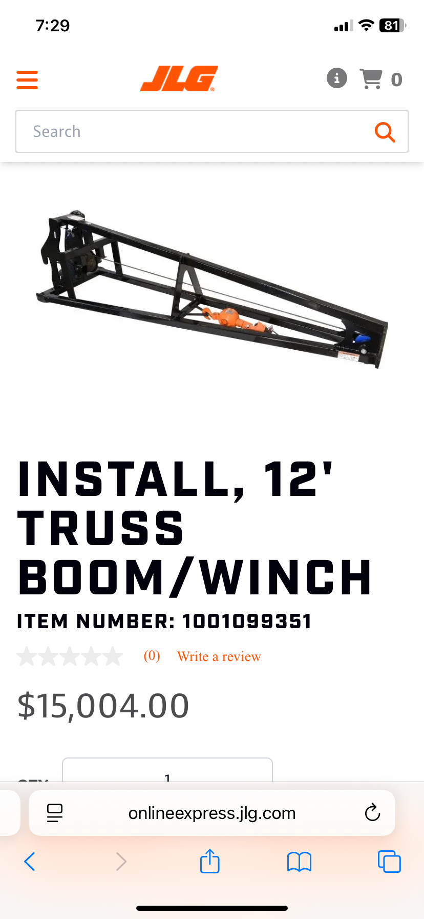 Photo of 12’ truss boom 