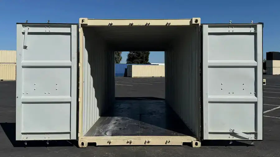 Photo of 20-foot dry double-door shipping container