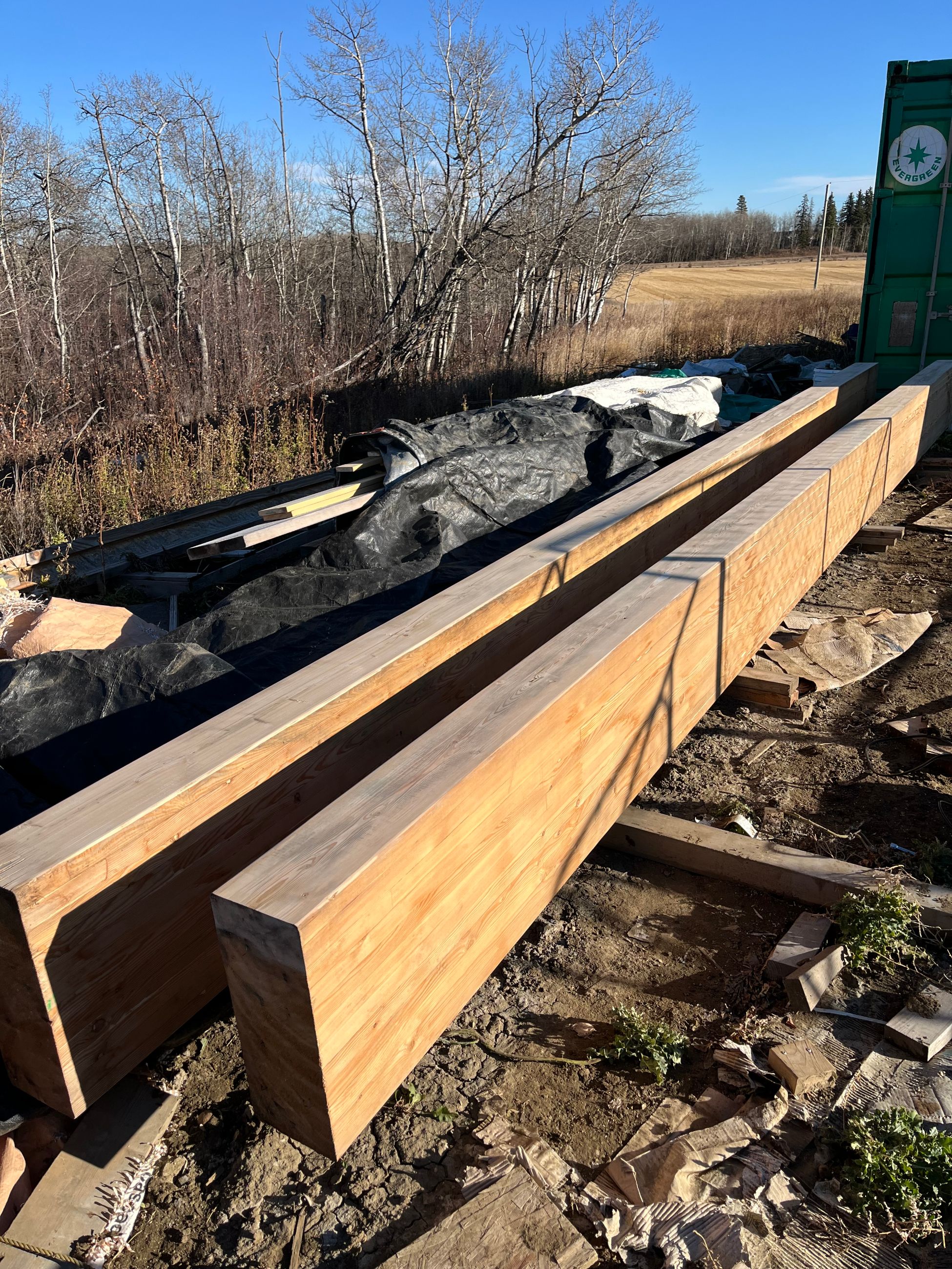 Photo of Two Dougals Fir gluelams ( 7"X18"X25')  24f-EX Finsihed four sides.  