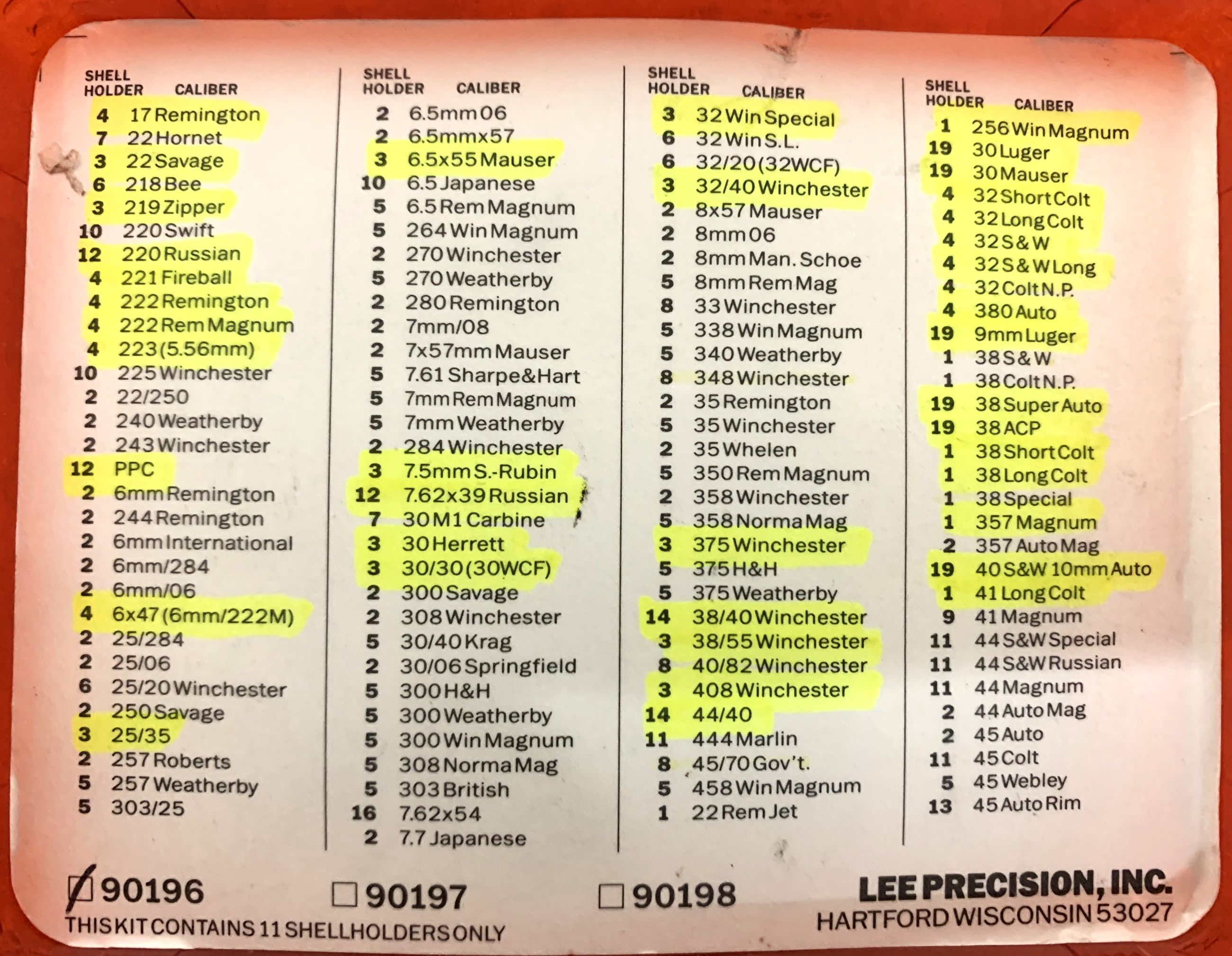 Photo of LEE SHELL HOLDERS AND CASE FOR HAND PRIMERS