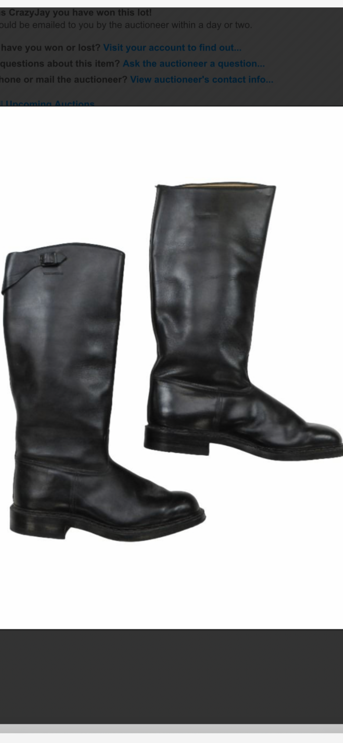 Photo of WWII GERMAN LEATHER JACK BOOTS