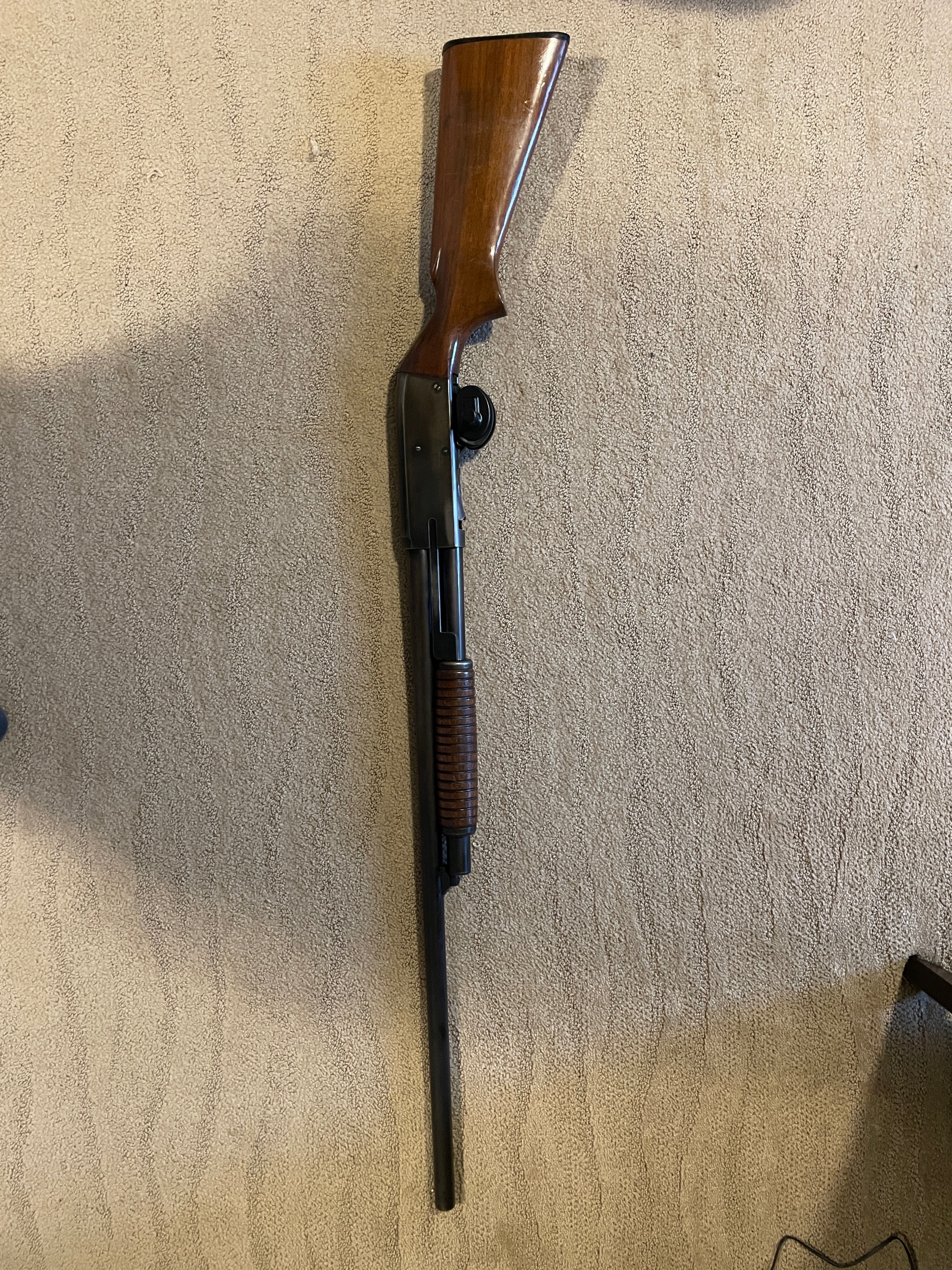 Photo of Steven’s 12g pump action shotgun 