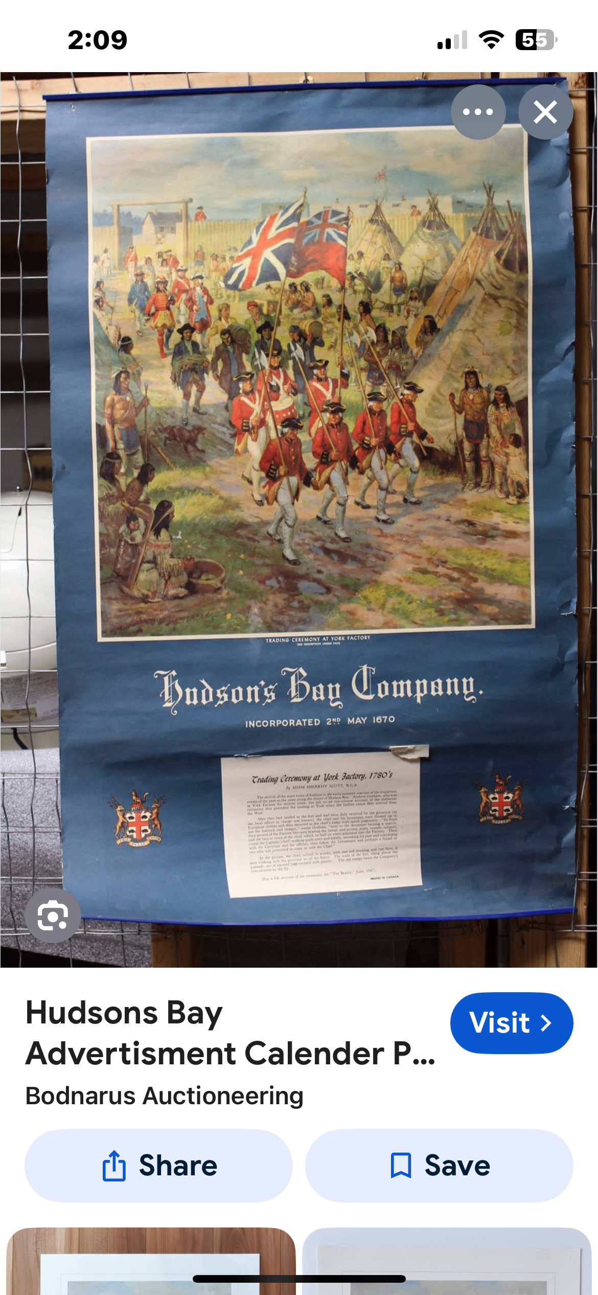 Photo of 1780’s Trading Ceremony At York Factory. Lithograph. $675