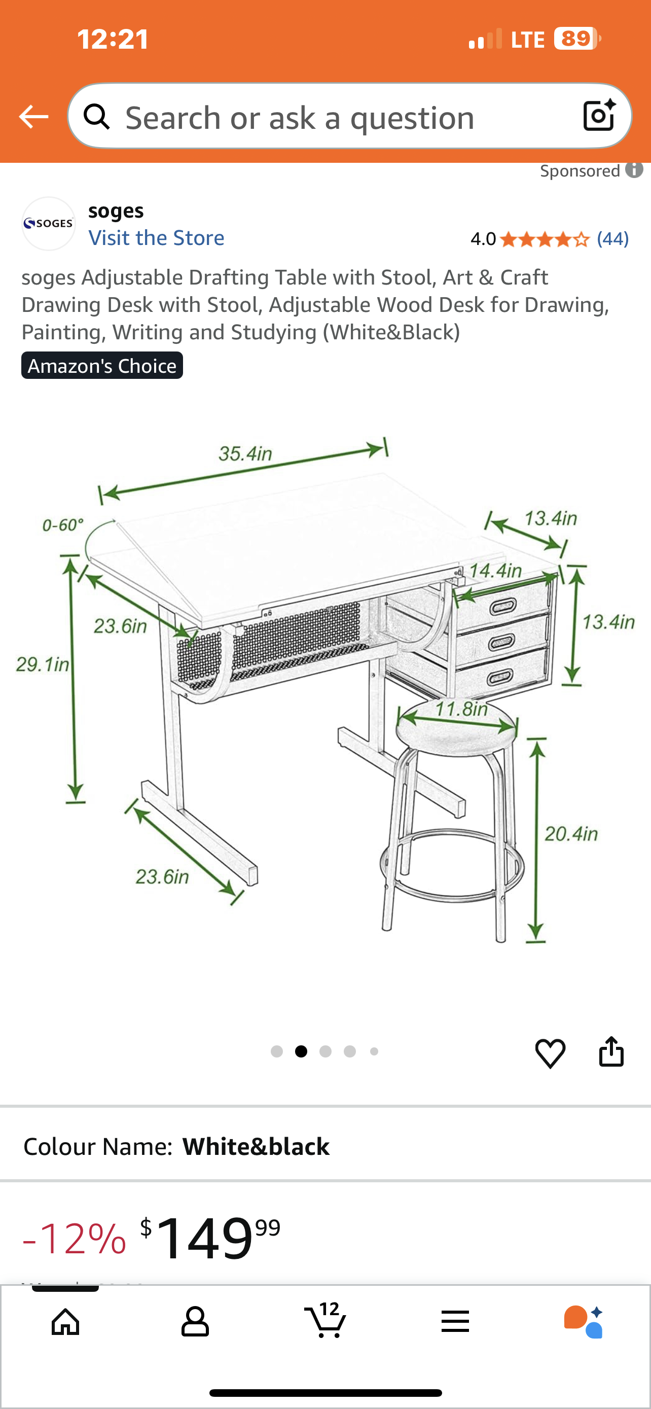 Photo of Art/ Work desk Stool not inc.