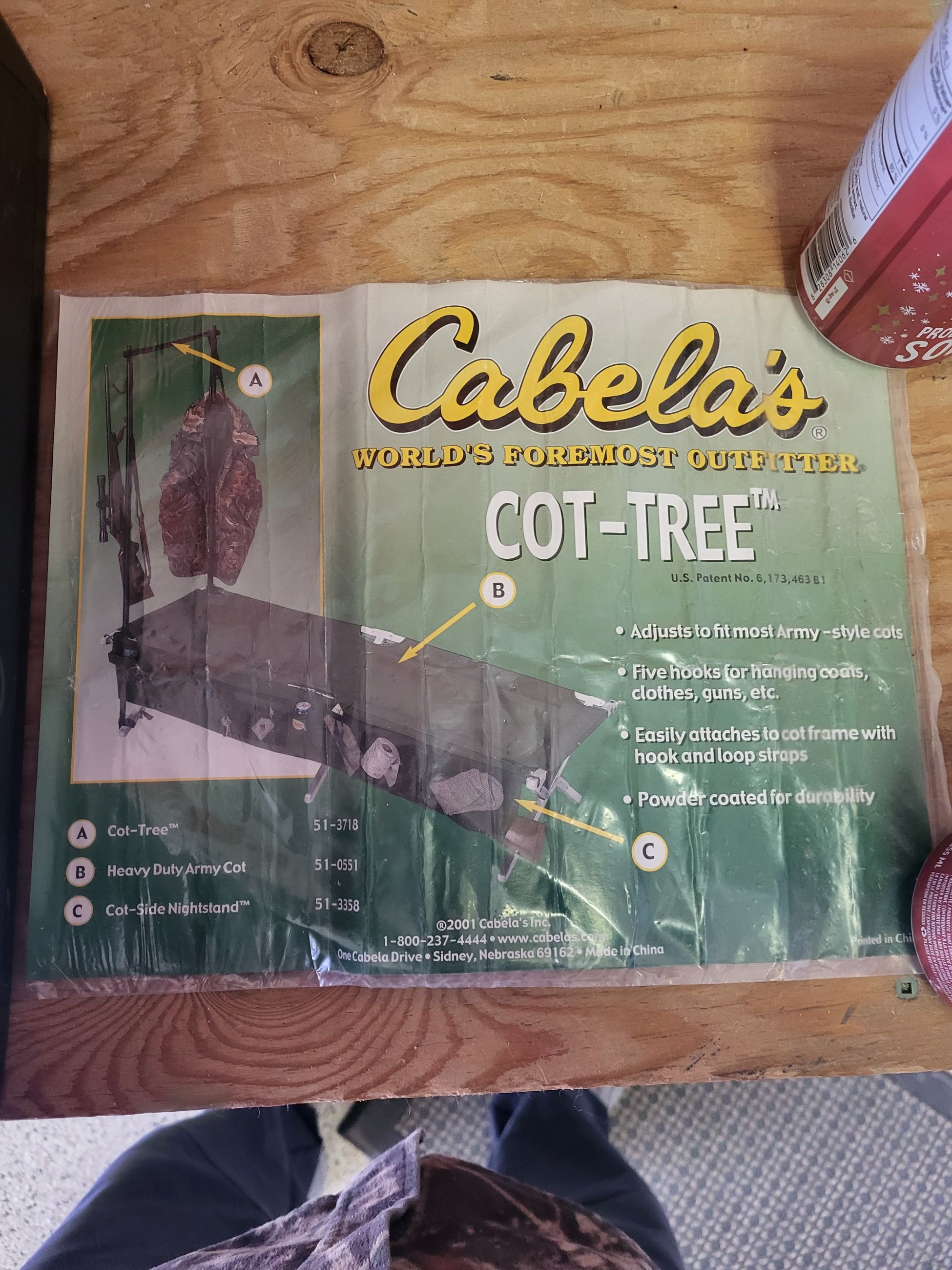 Photo of Cabellas cot-tree with organizer.