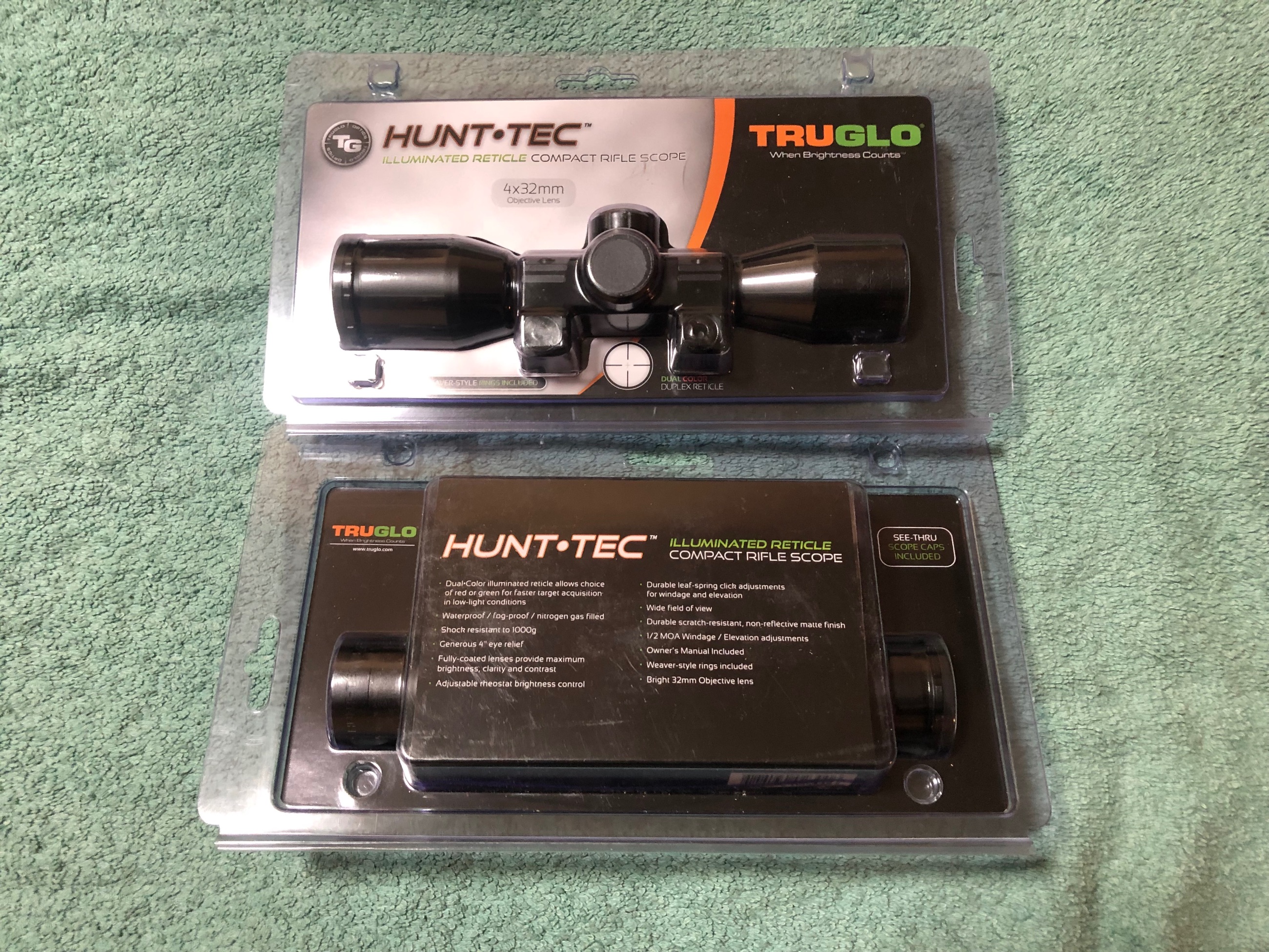 Photo of [BNIB] Truglo 4x32mm Hunt-Tec Illuminated Duplex Reticle Rifle Scope w/ Rings & Covers