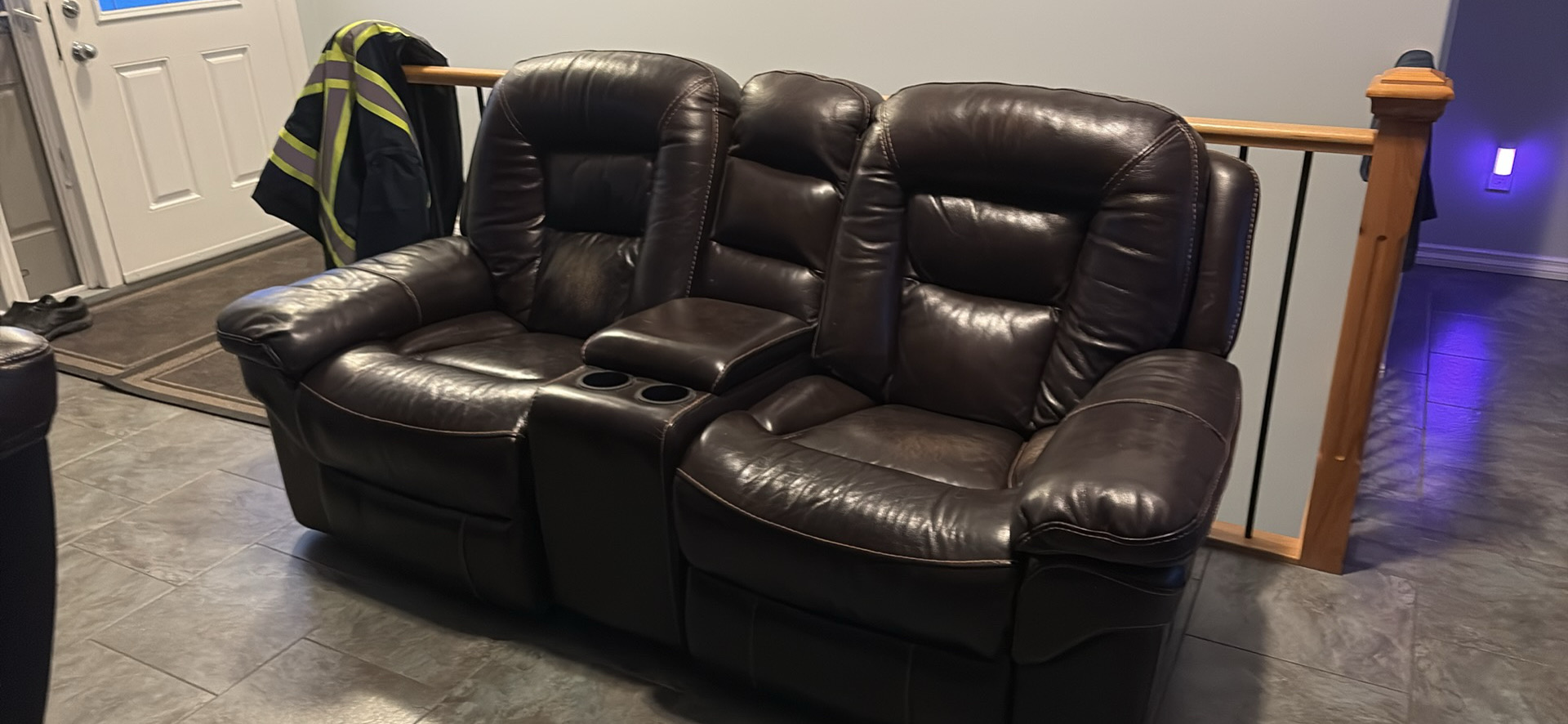 Photo of Leather recliner love seat