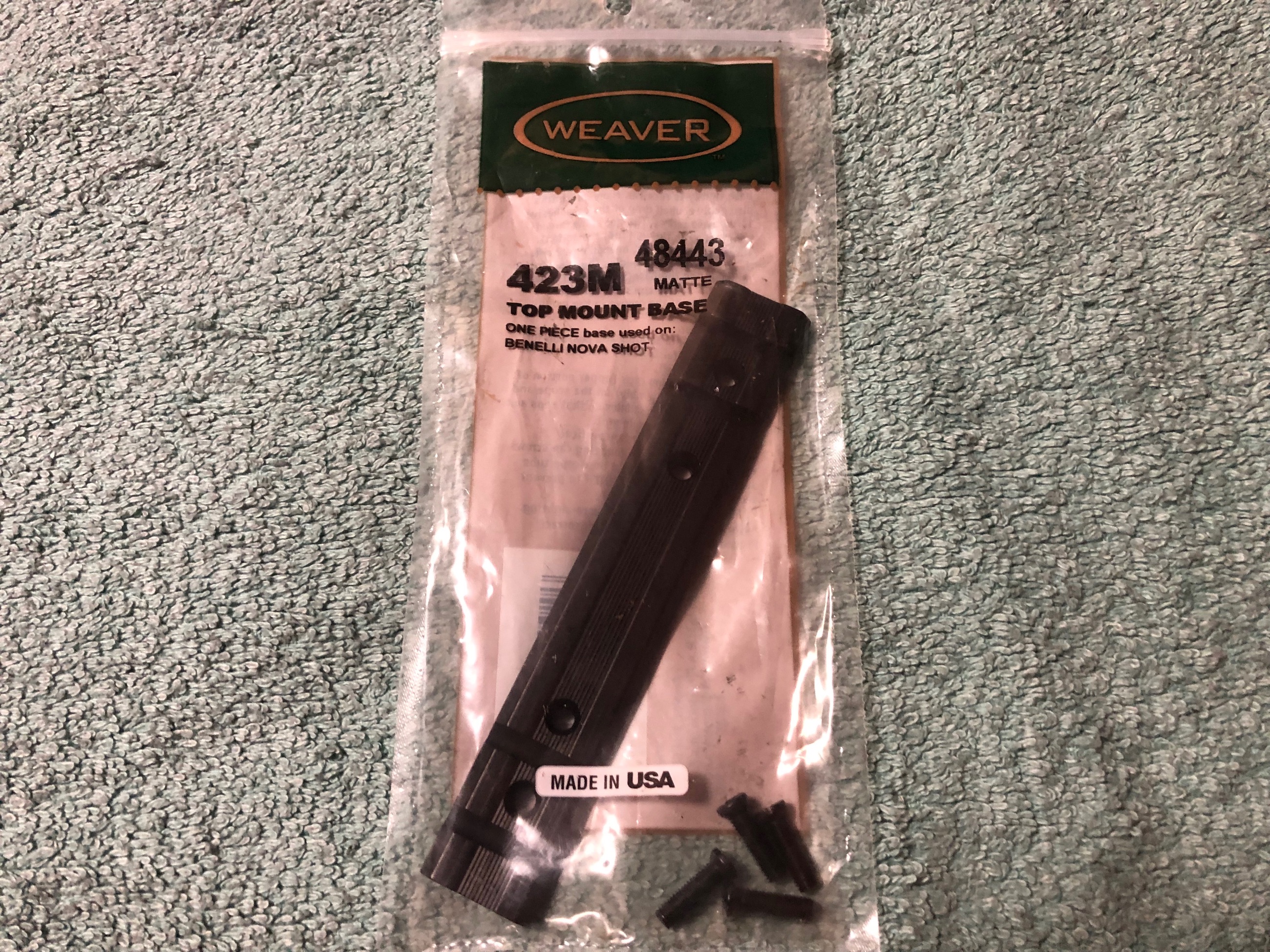 Photo of [BNIB]. Weaver 423M (48443) Scope Base for Benelli Nova