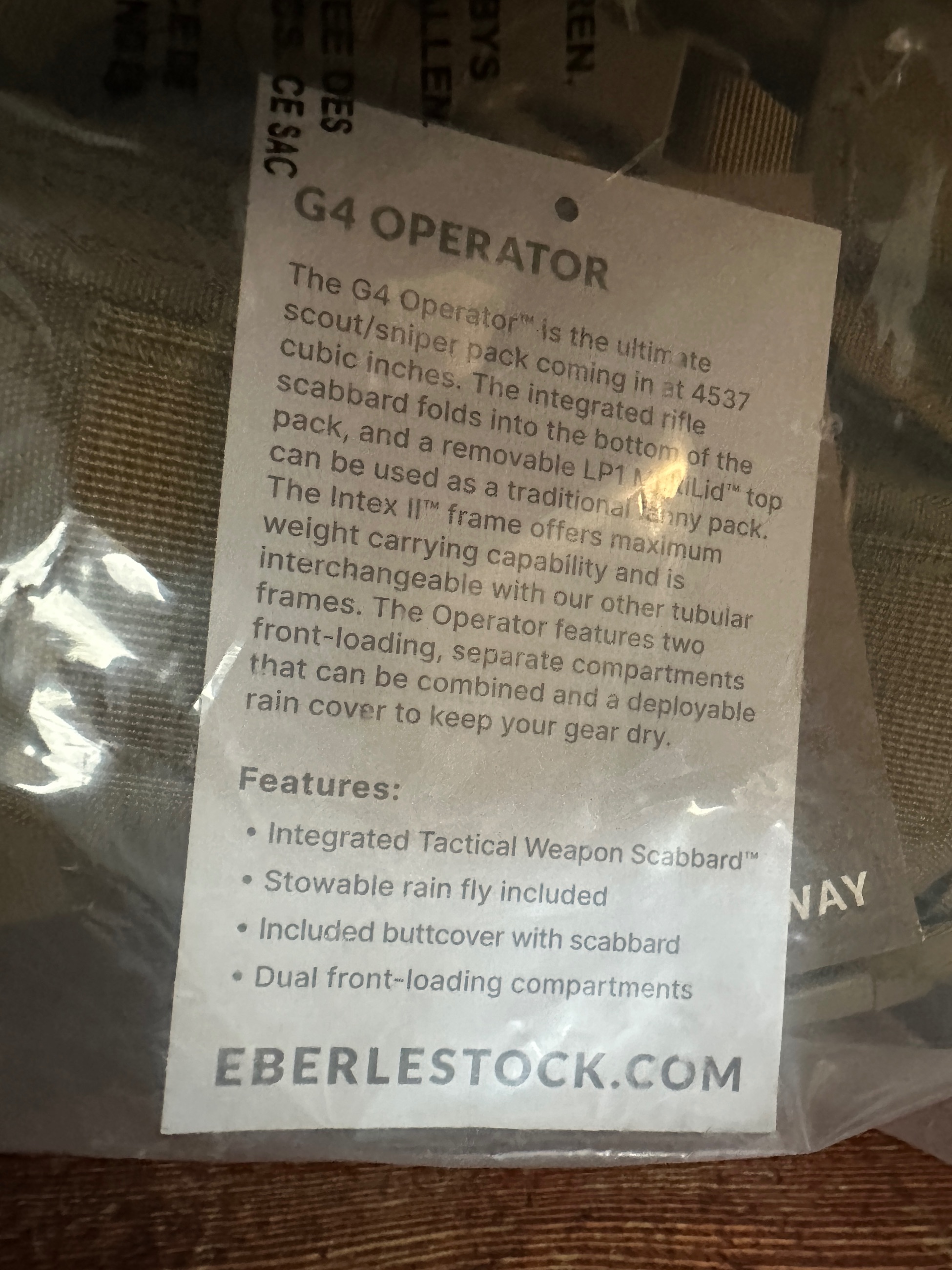 Eberlestock Operator backpack with rifle scabbard - 3 - 1765578845435_IMG_4970