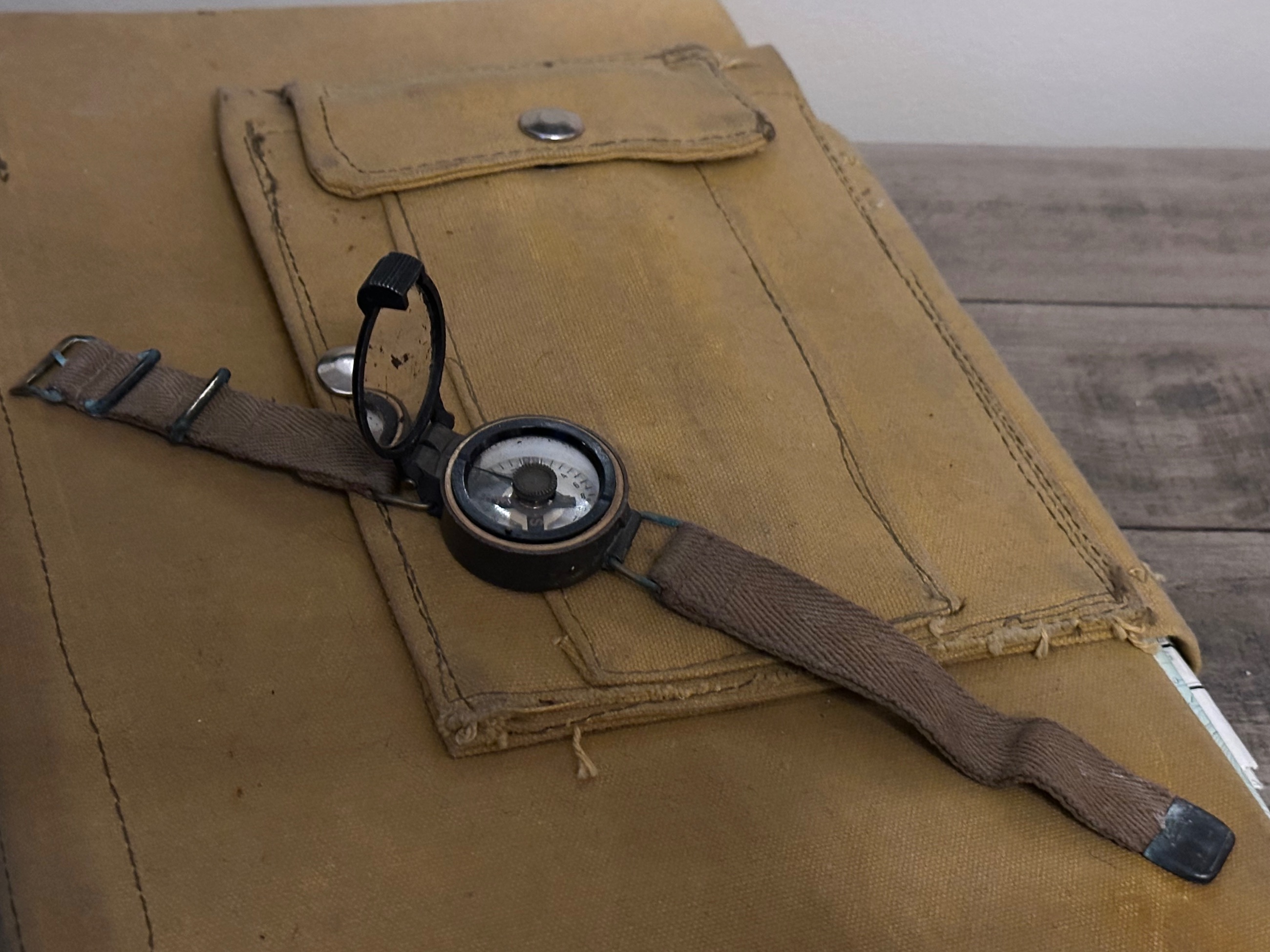 Photo of WWII-era British military commando Wrist Compass 