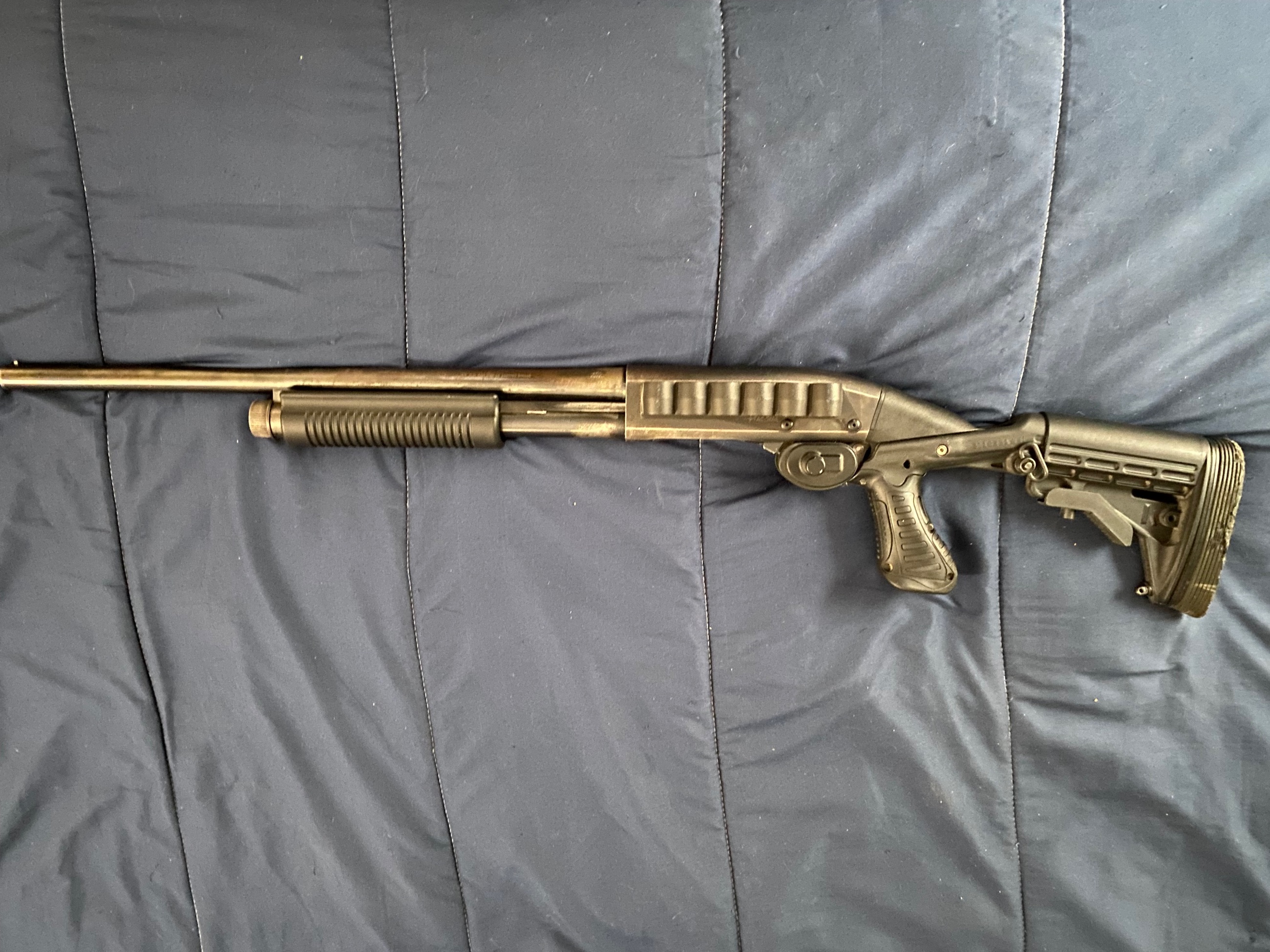 Photo of Remington 870 with nighthawk stock + Crosman shockwave nitro piston 