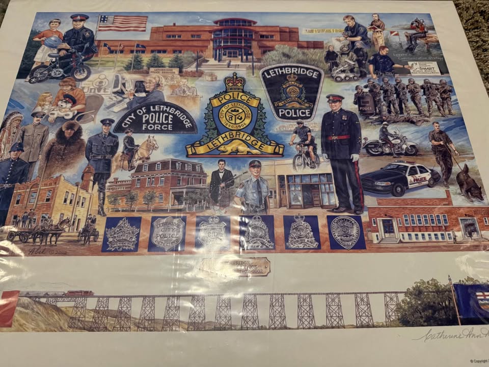 Photo of Lethbridge Police Service 24x18 inches 100 year anniversary print signed and number by artist!